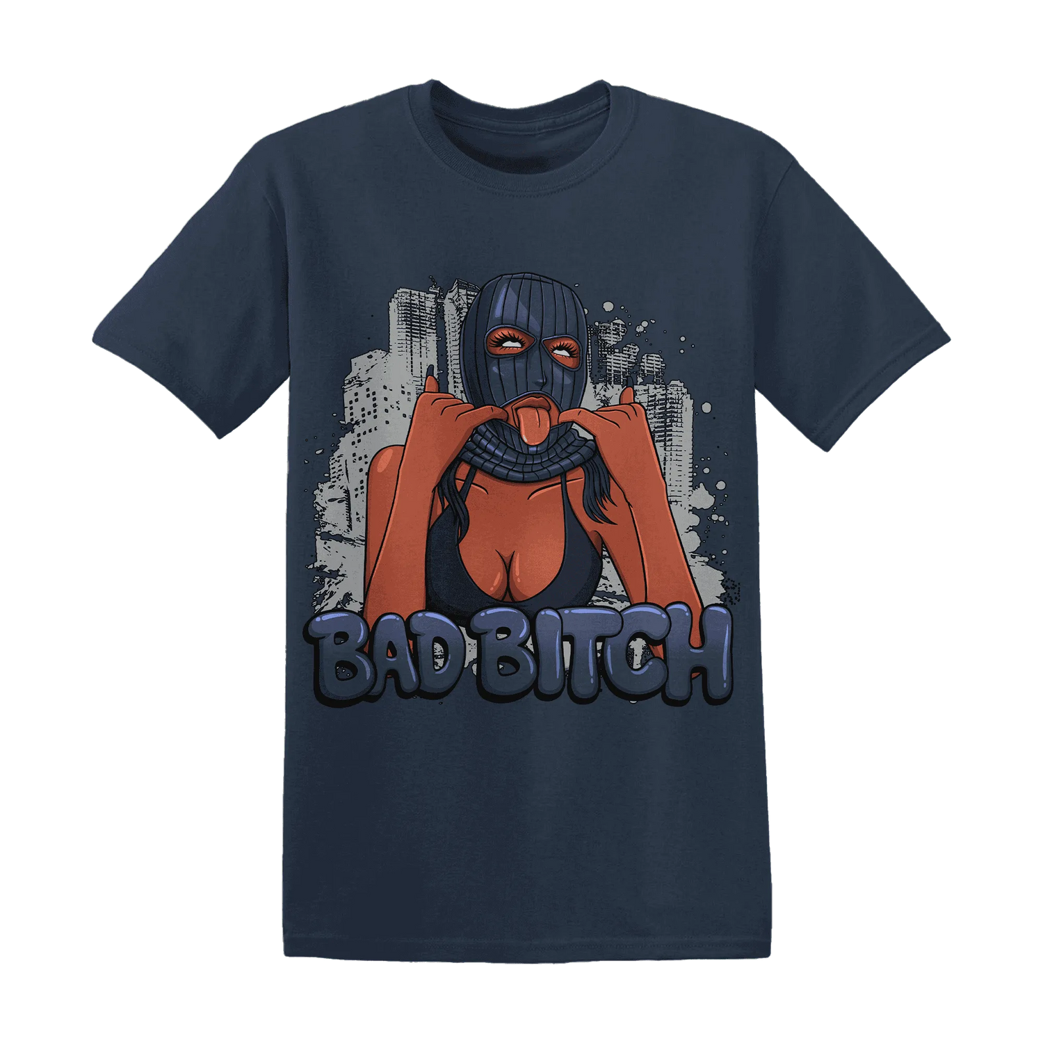 VaporMax-Plus-Midnight-Navy-White-Metallic-Silver-T-Shirt-Match-Gangster-Bad-Bitch