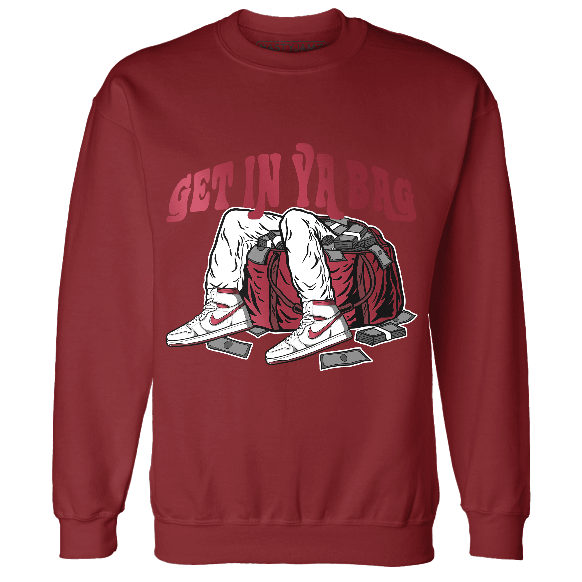 High 85 Metallic Burgundy 1s Sweatshirt Match Get In Ya Bag - NastyJamz