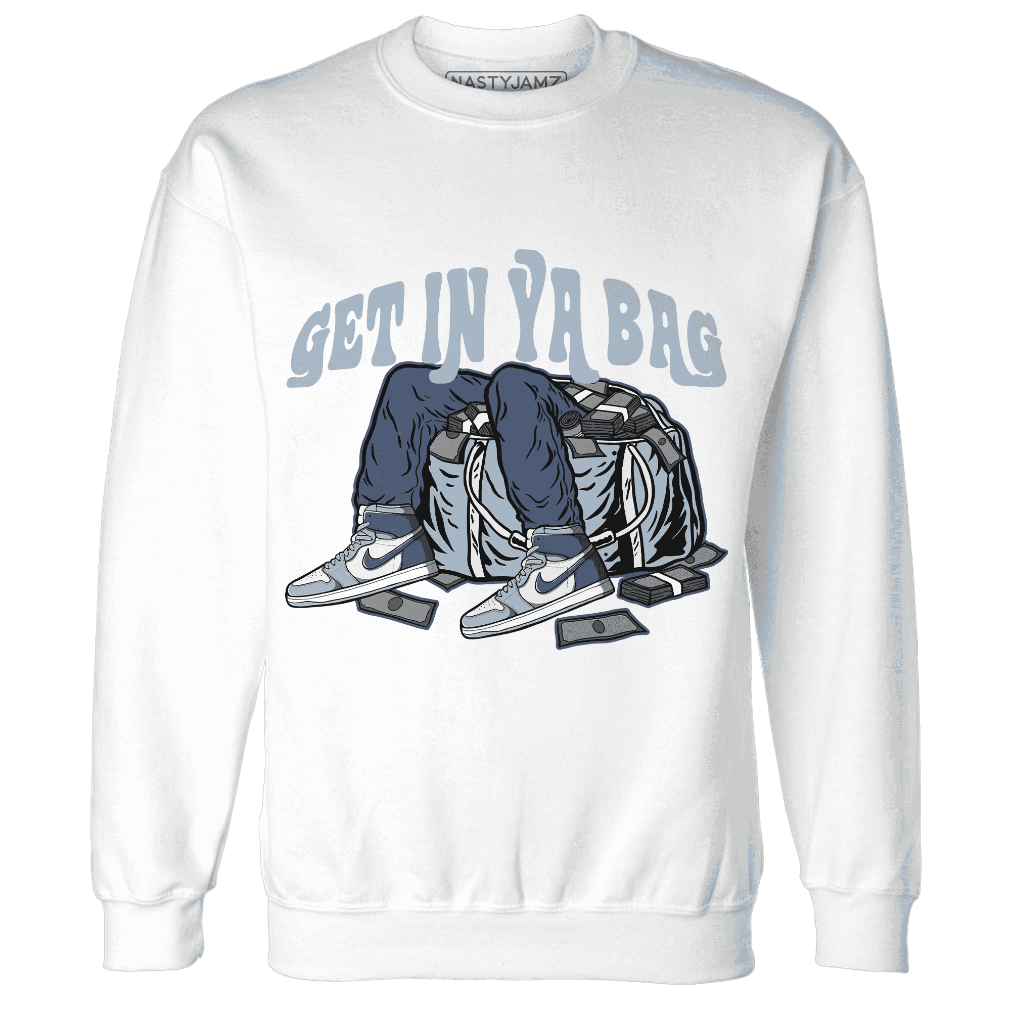 Mid Diffused Blue Grey 1s Sweatshirt Match Get In Ya Bag - NastyJamz