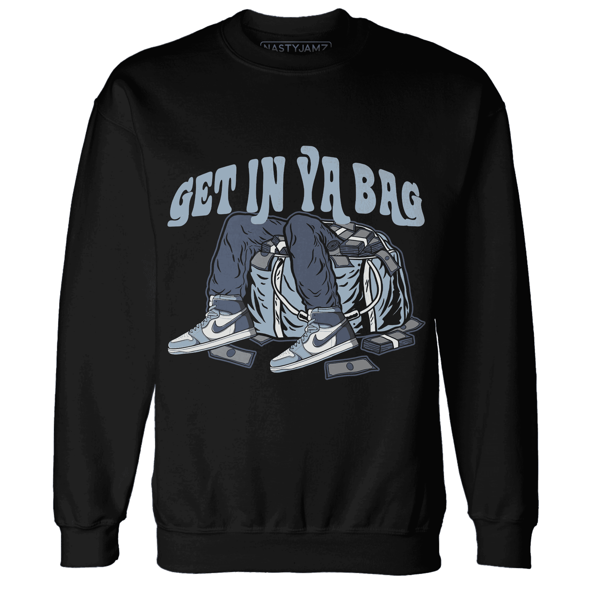 Mid Diffused Blue Grey 1s Sweatshirt Match Get In Ya Bag - NastyJamz