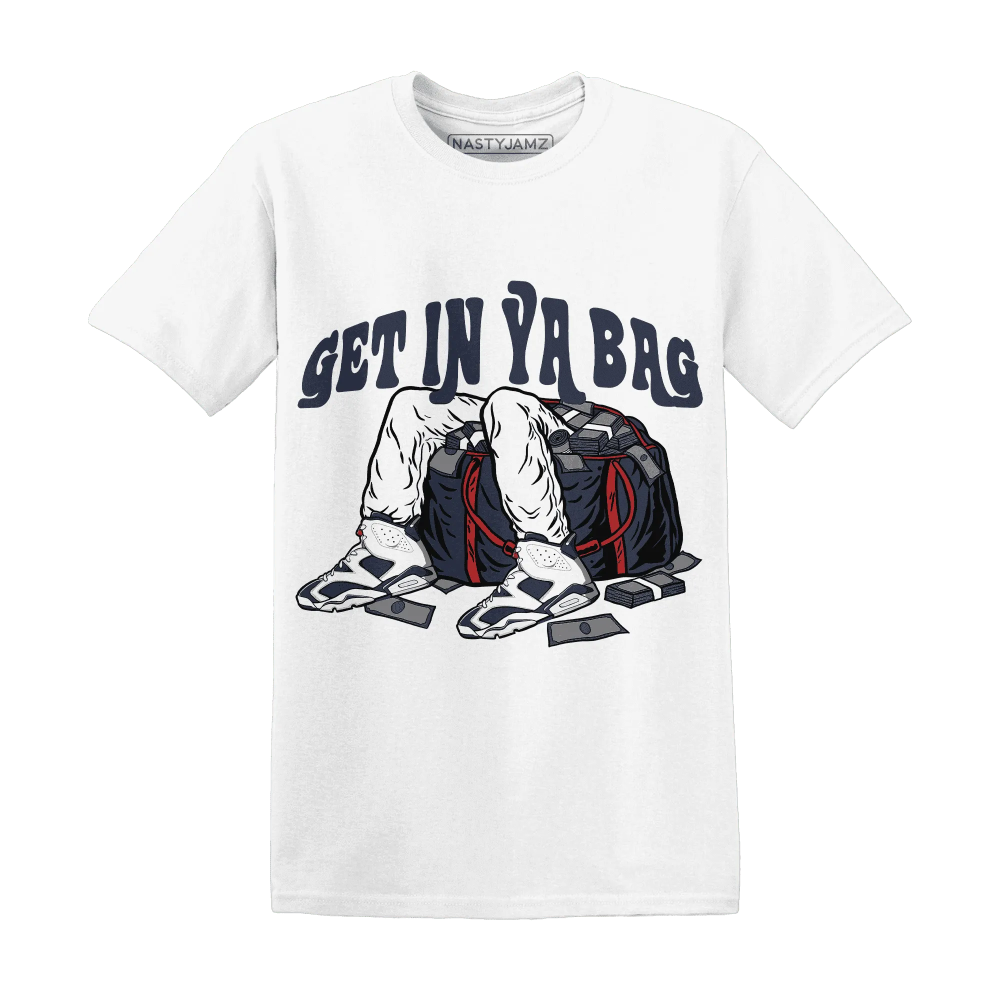 White-Navy-6s-T-Shirt-Match-Get-In-Ya-Bag