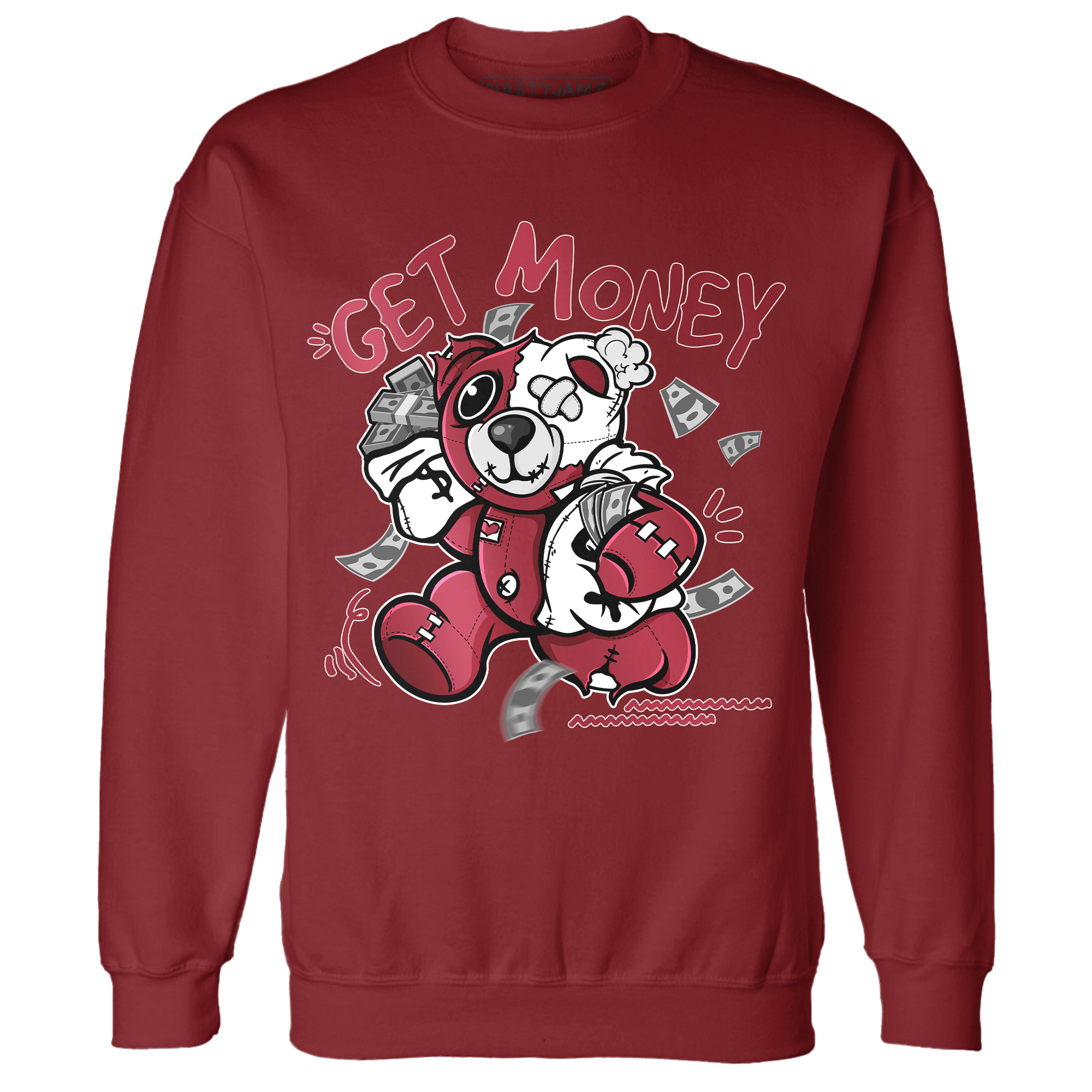 High 85 Metallic Burgundy 1s Sweatshirt Match Get Money BER - NastyJamz