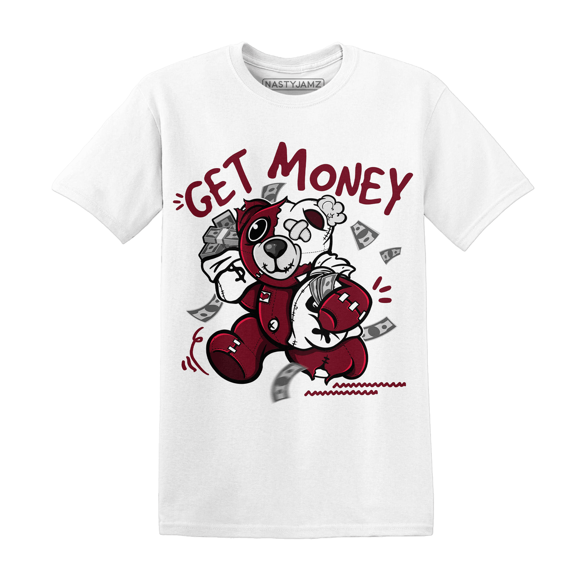 High White Team Red 1s T Shirt Match Get Money BER - NastyJamz