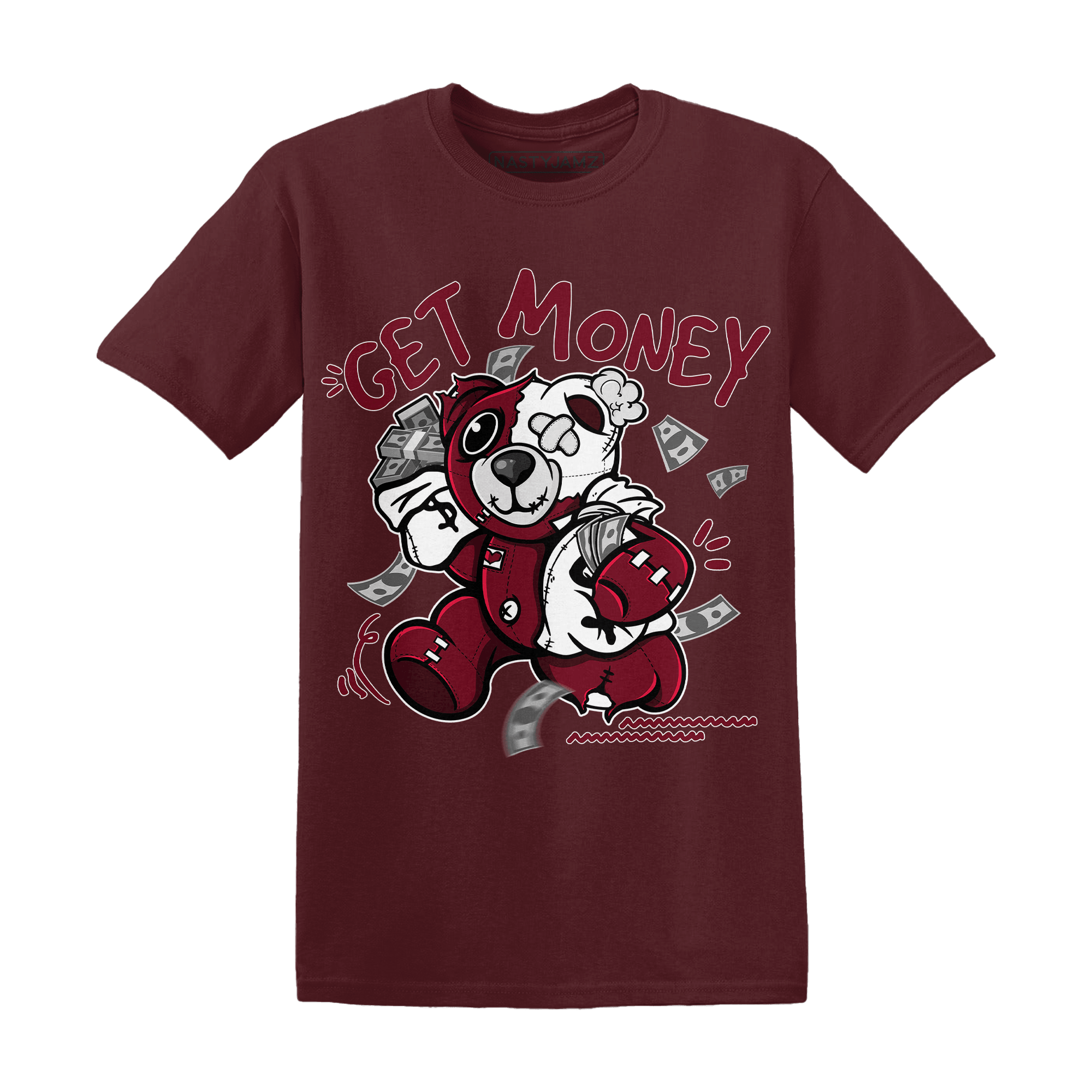 High White Team Red 1s T Shirt Match Get Money BER - NastyJamz