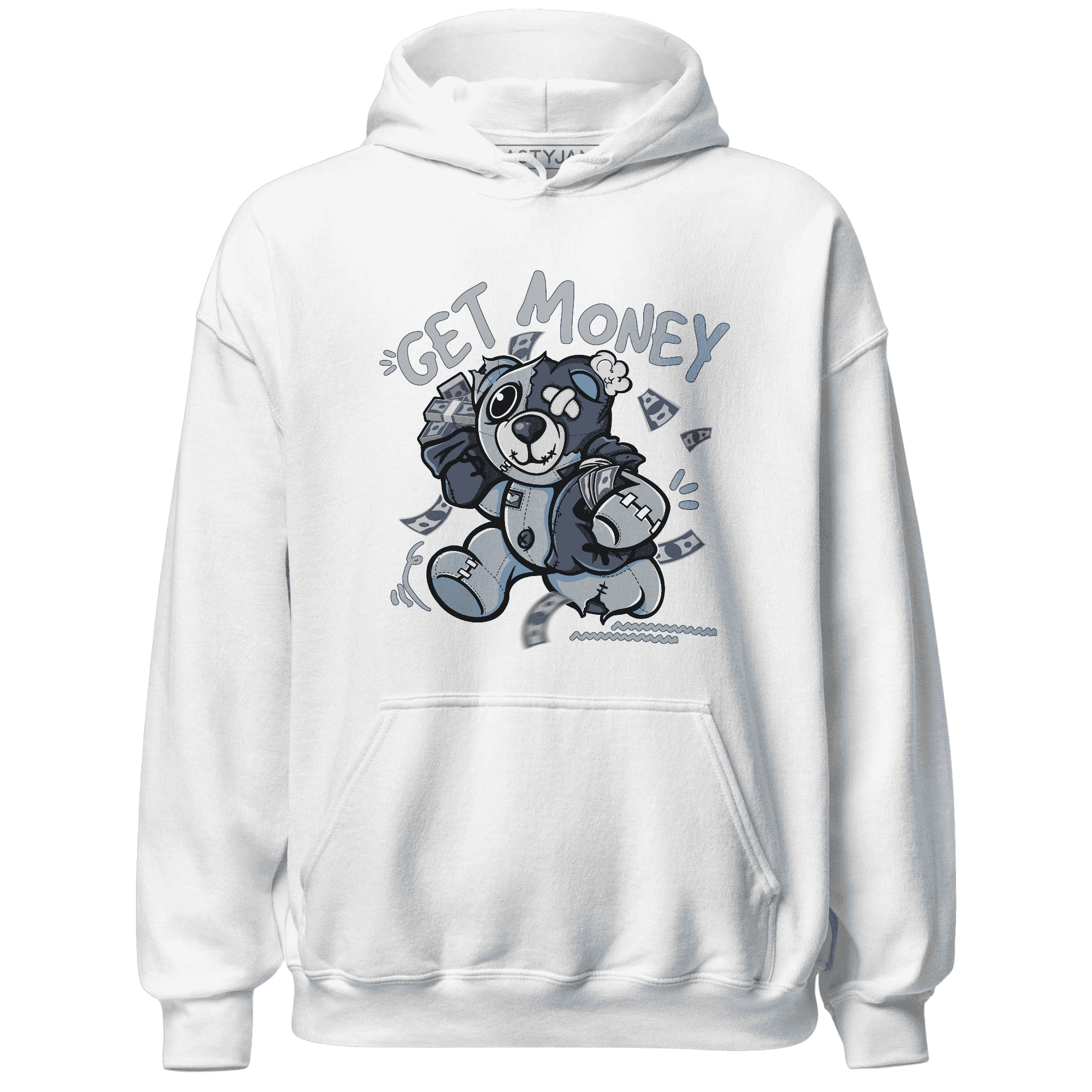 Mid Diffused Blue Grey 1s Hoodie Match Get Money BER - NastyJamz