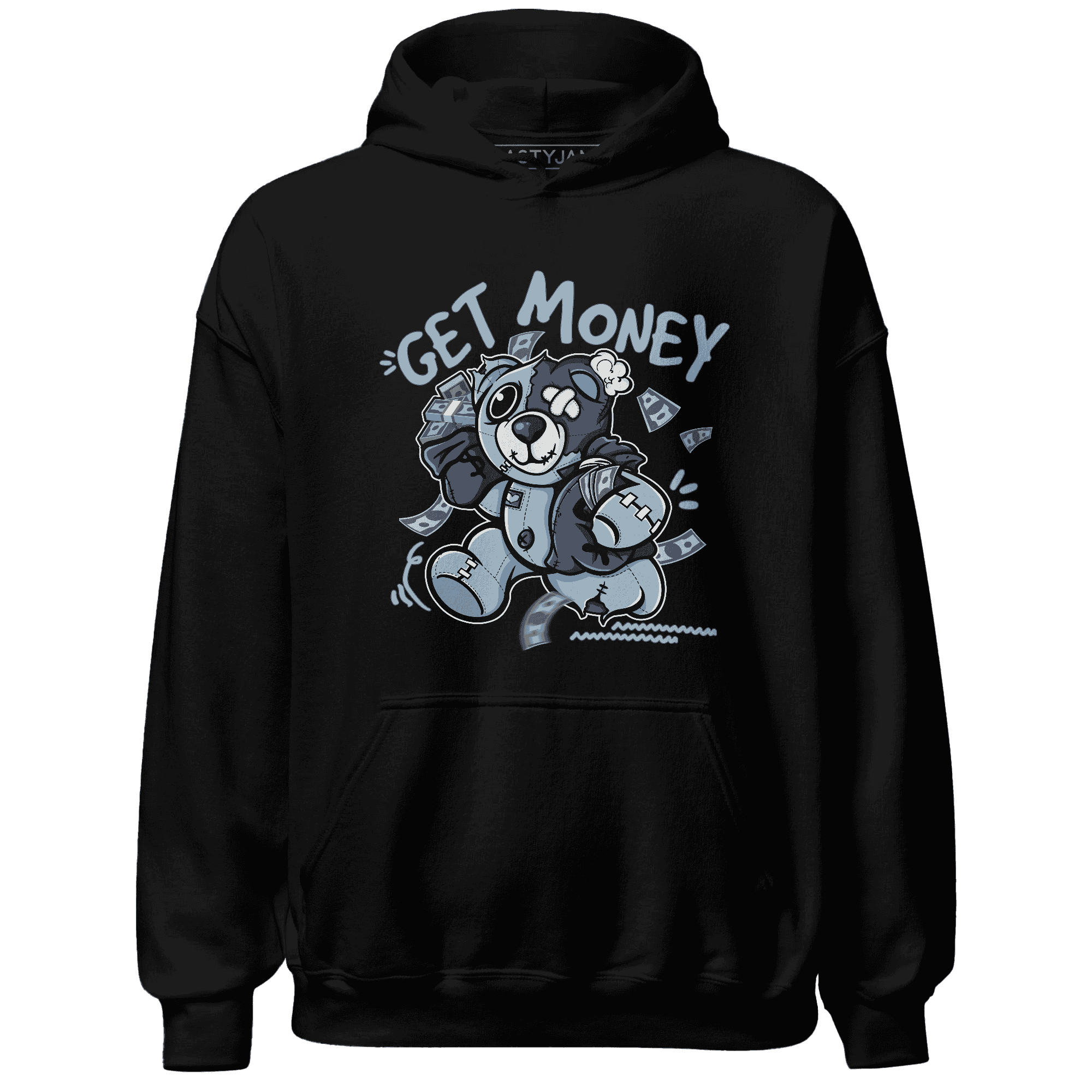 Mid Diffused Blue Grey 1s Hoodie Match Get Money BER - NastyJamz