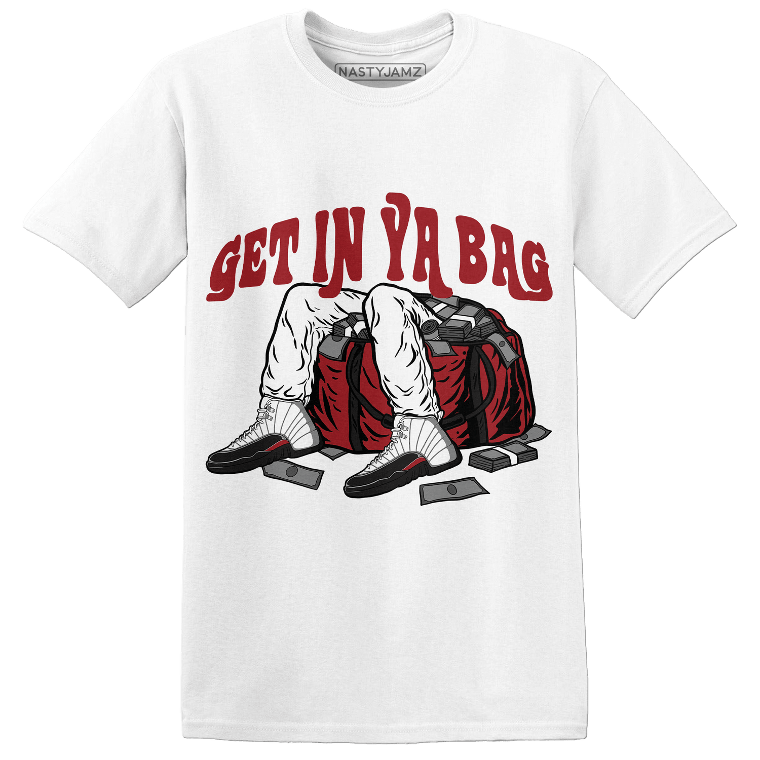 Retro Red Taxi 12s T Shirt Match Get Ya In Bag - NastyJamz
