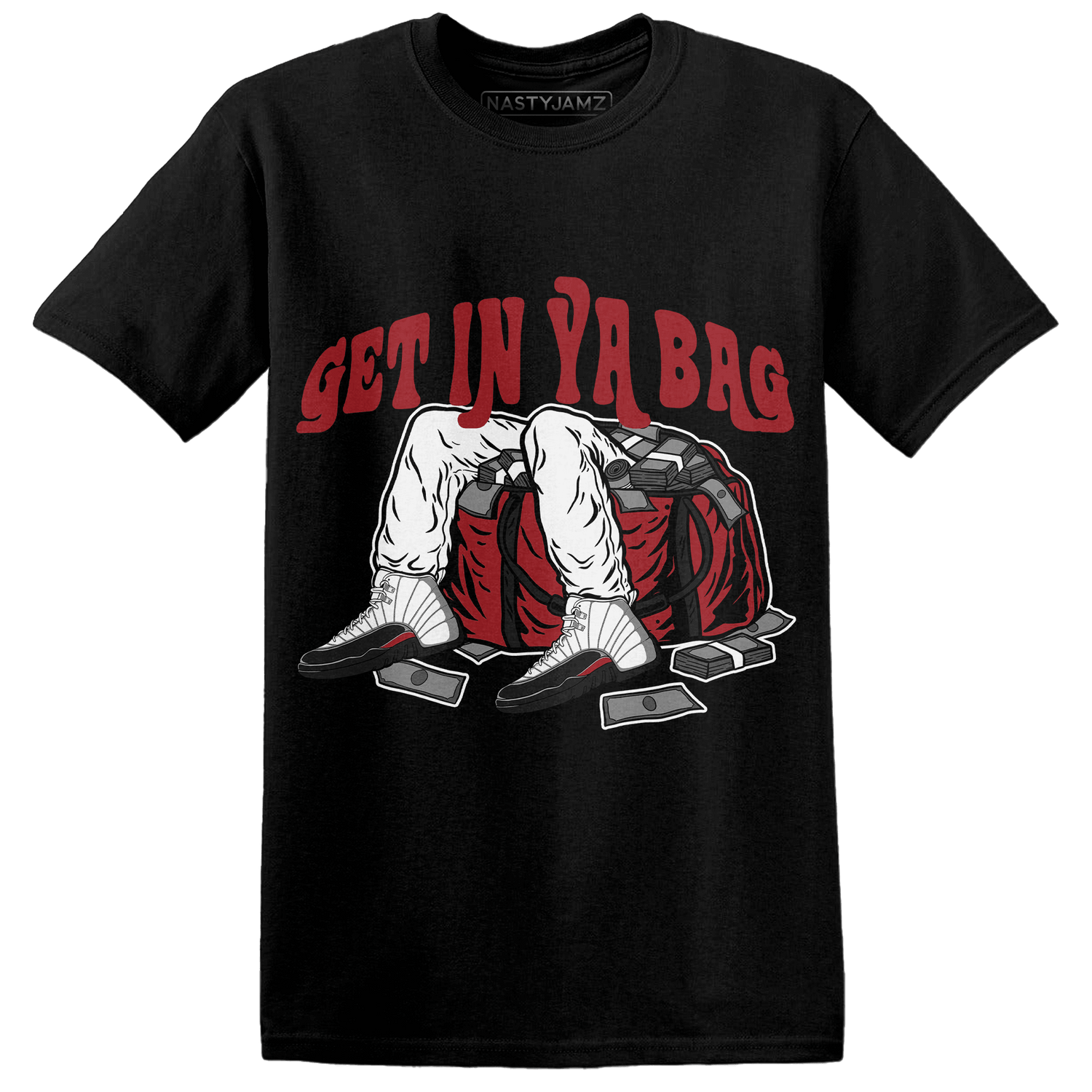 Retro Red Taxi 12s T Shirt Match Get Ya In Bag - NastyJamz