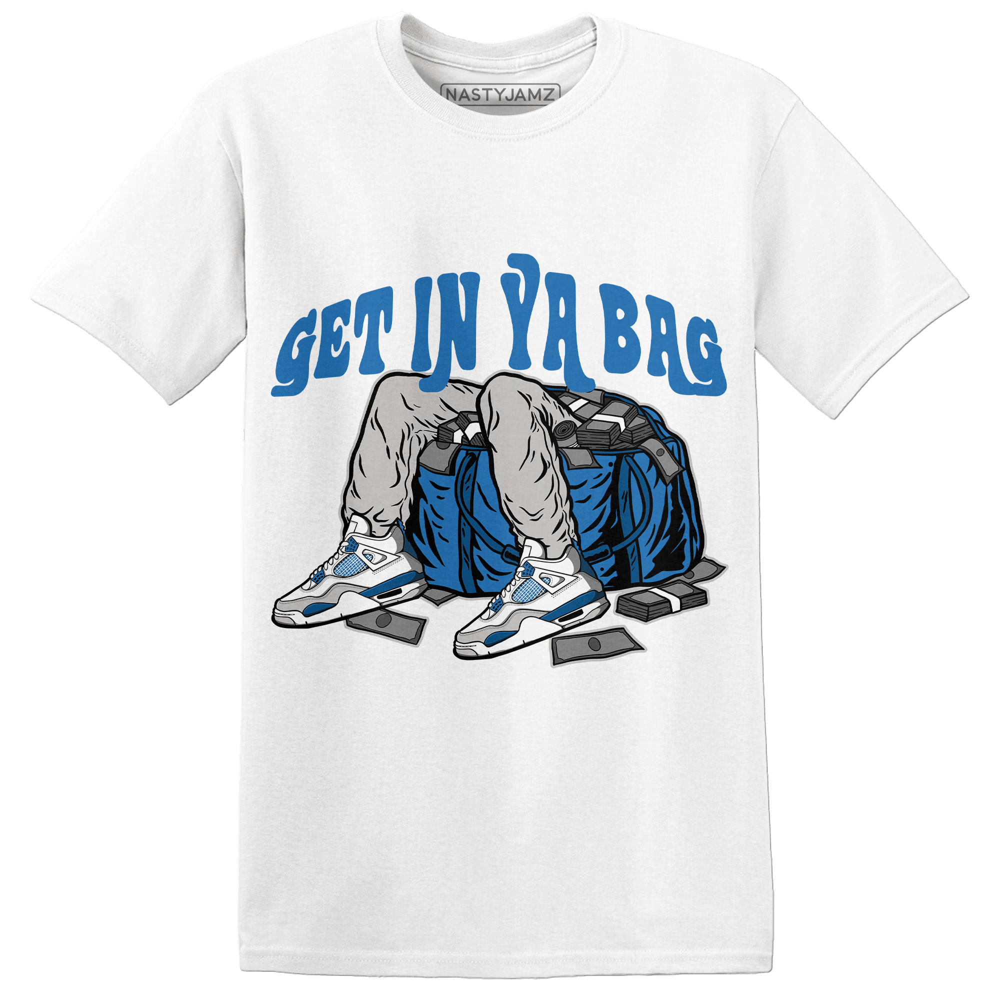 Industrial Blue 4s T Shirt Match Get Ya In Bag - NastyJamz