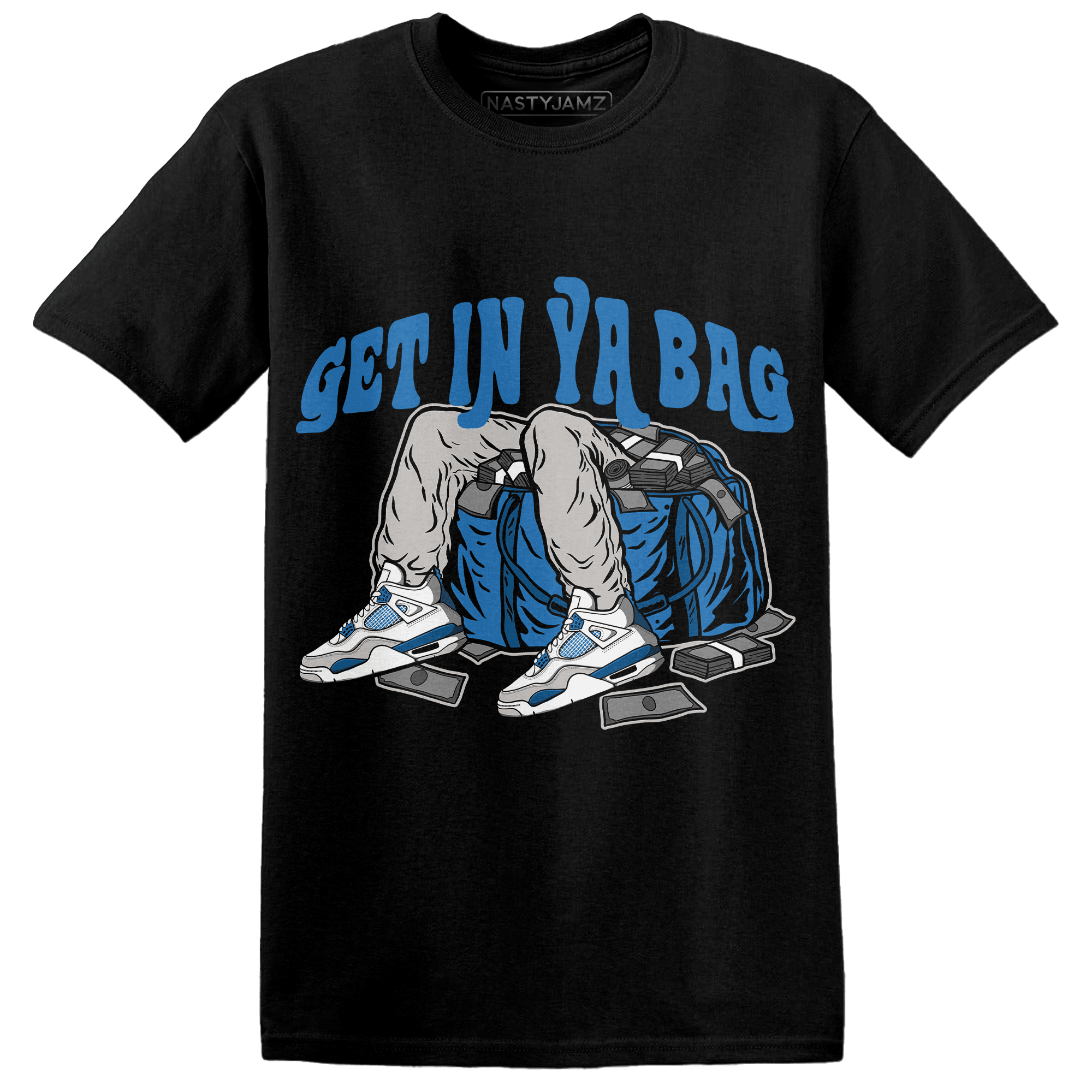 Industrial Blue 4s T Shirt Match Get Ya In Bag - NastyJamz