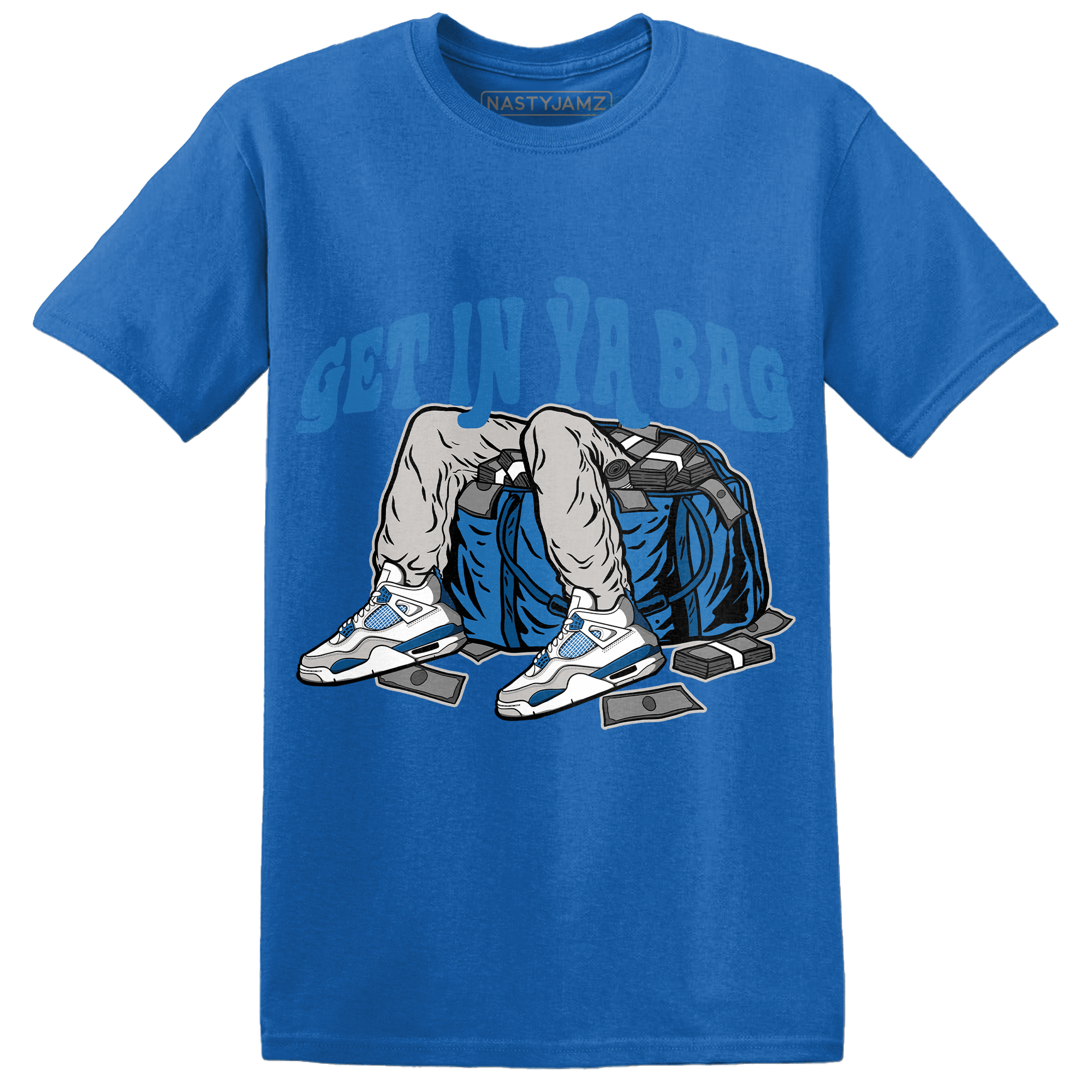 Industrial Blue 4s T Shirt Match Get Ya In Bag - NastyJamz