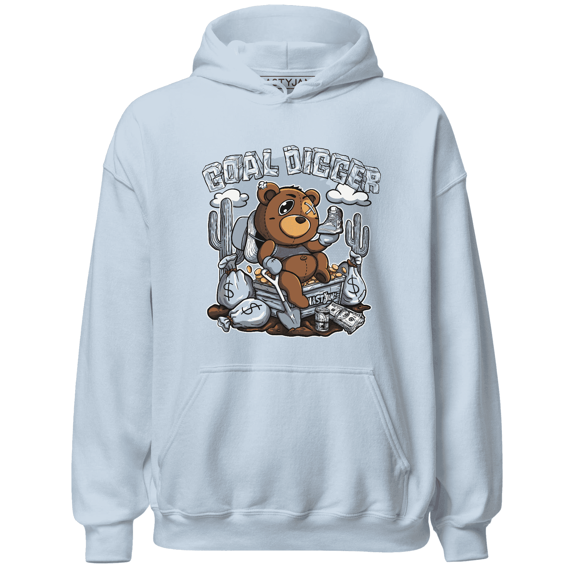 Mid Diffused Blue Grey 1s Hoodie Match Goal Digger Planner - NastyJamz