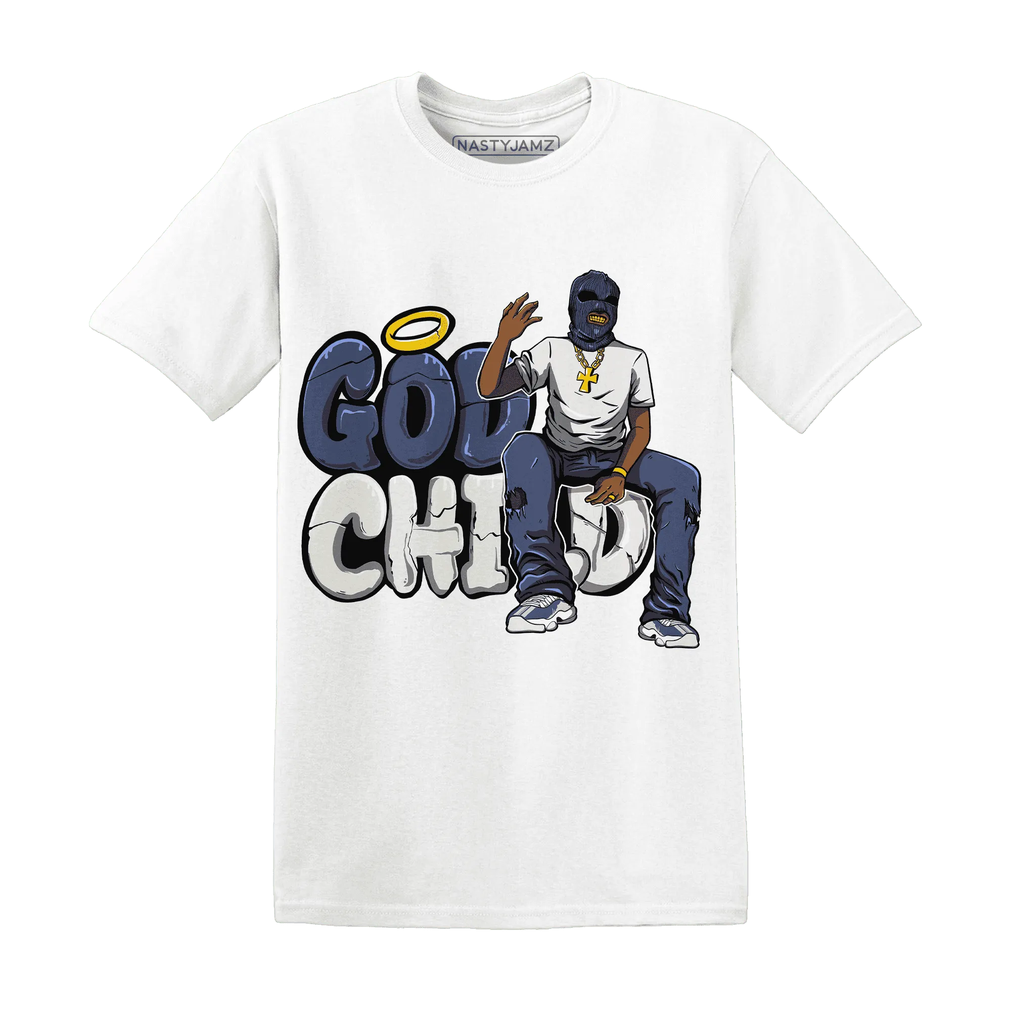 Low-Diffused-Blue-11s-T-Shirt-Match-God-Child