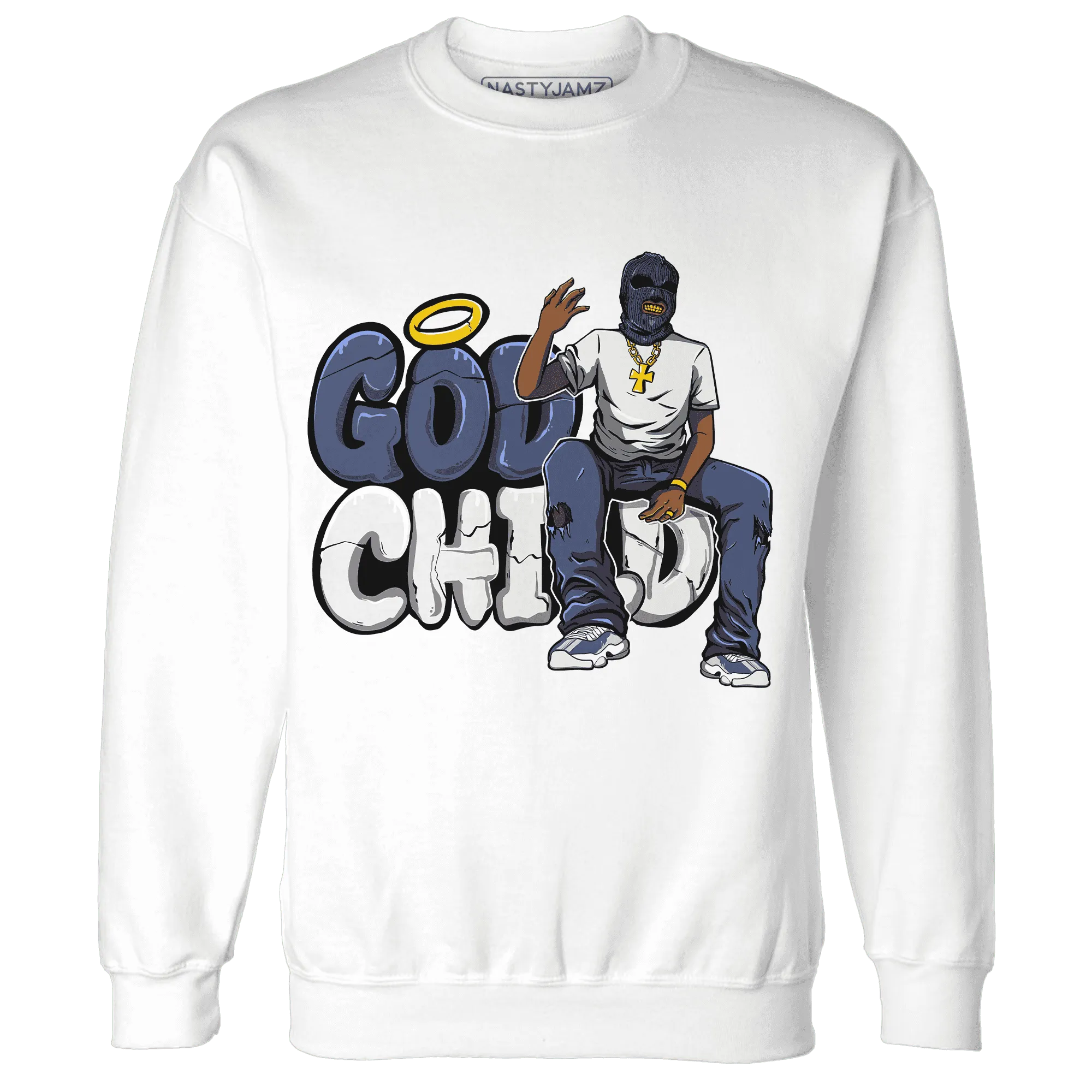 Low-Diffused-Blue-11s-Sweatshirt-Match-God-Child