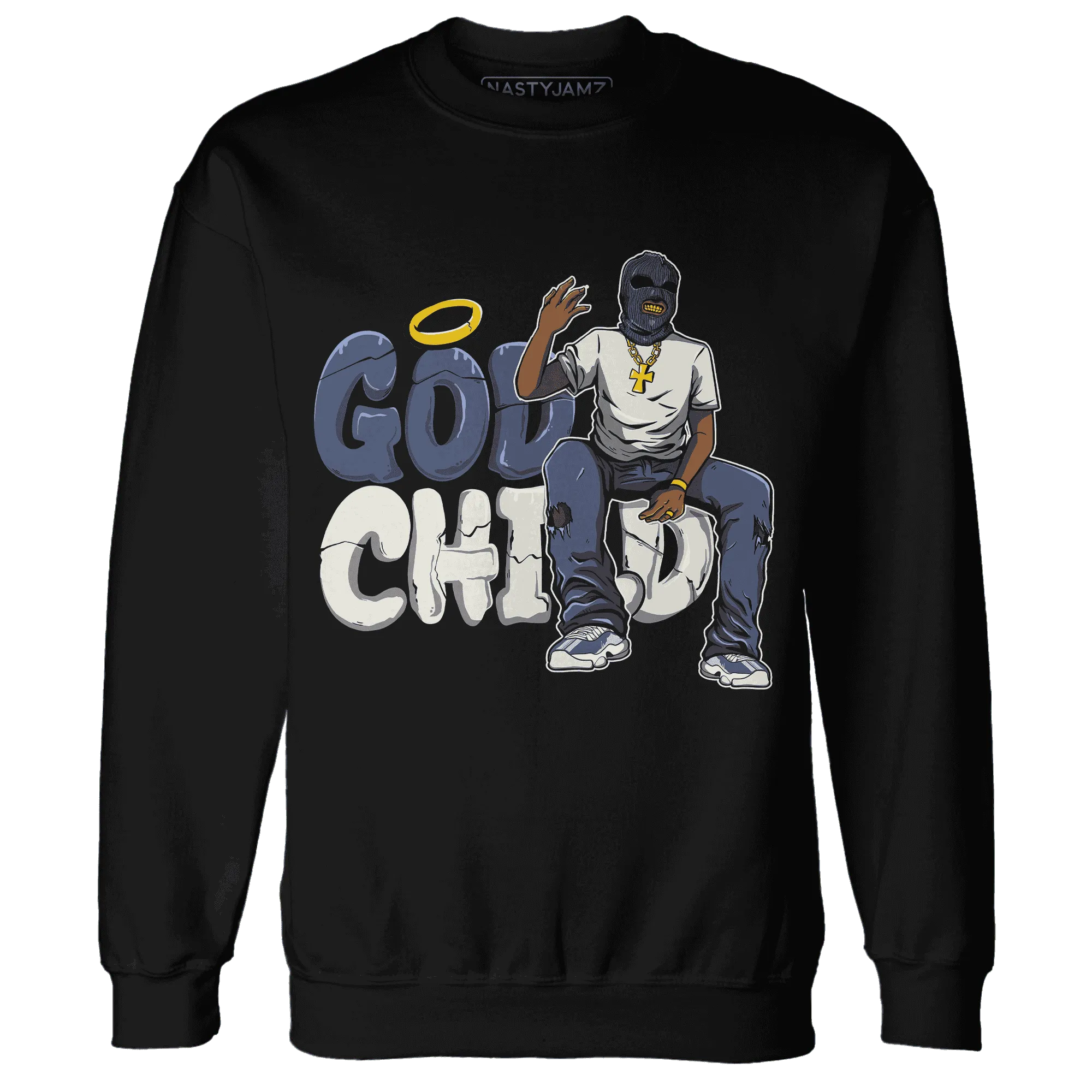 Low-Diffused-Blue-11s-Sweatshirt-Match-God-Child
