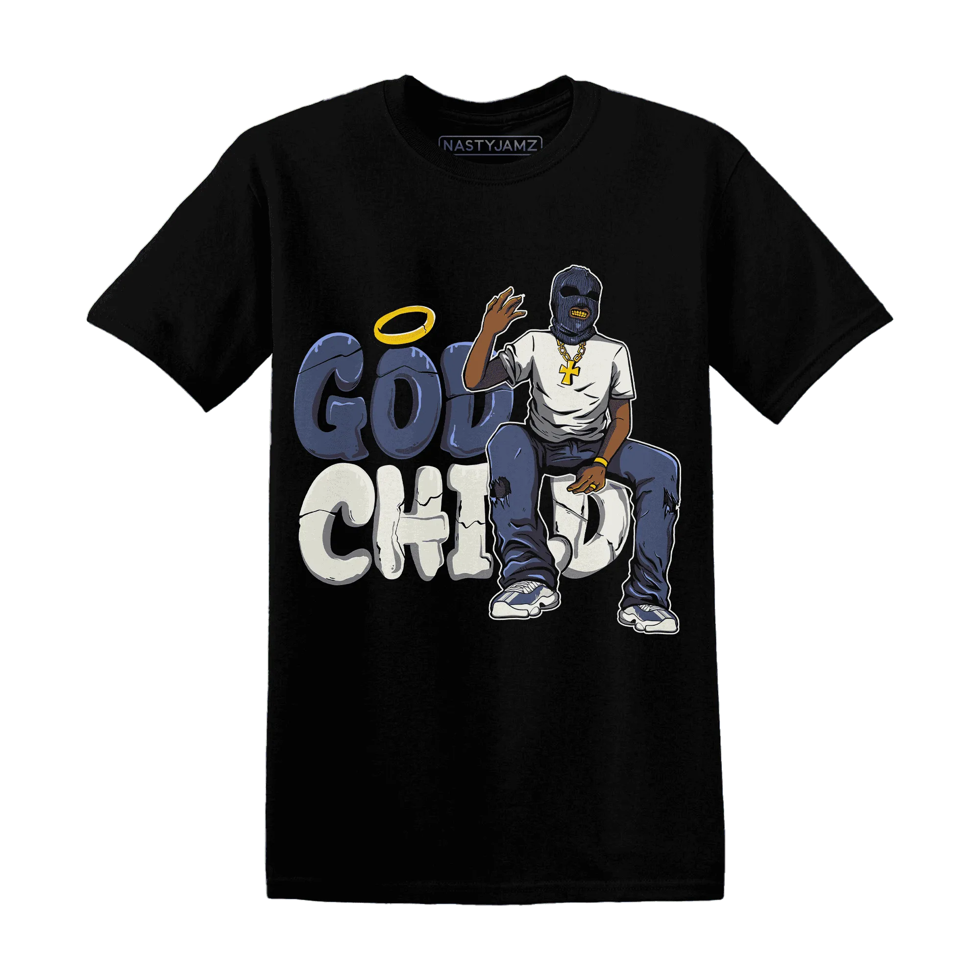 Low-Diffused-Blue-11s-T-Shirt-Match-God-Child