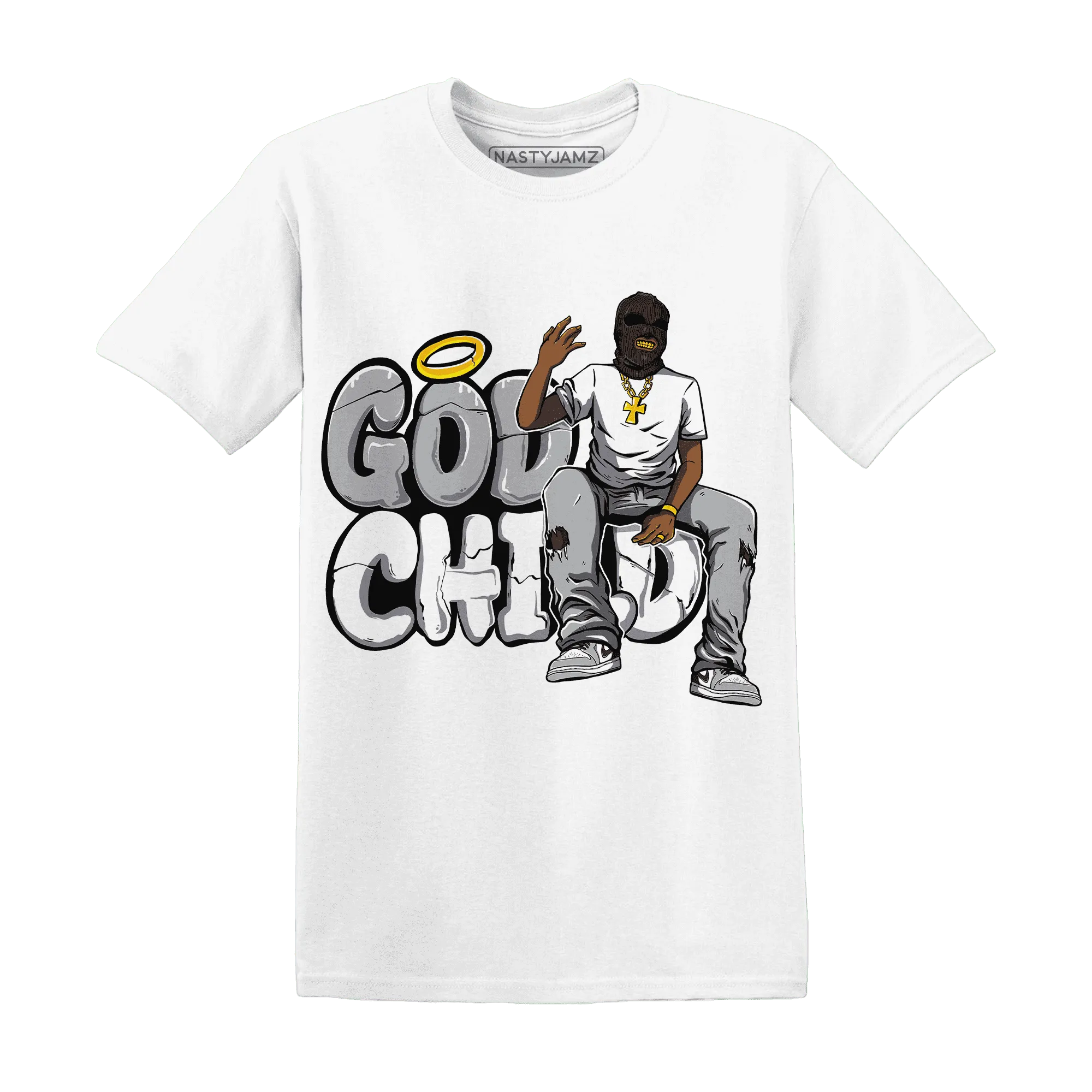 Wolf-Grey-1s-T-Shirt-Match-God-Child