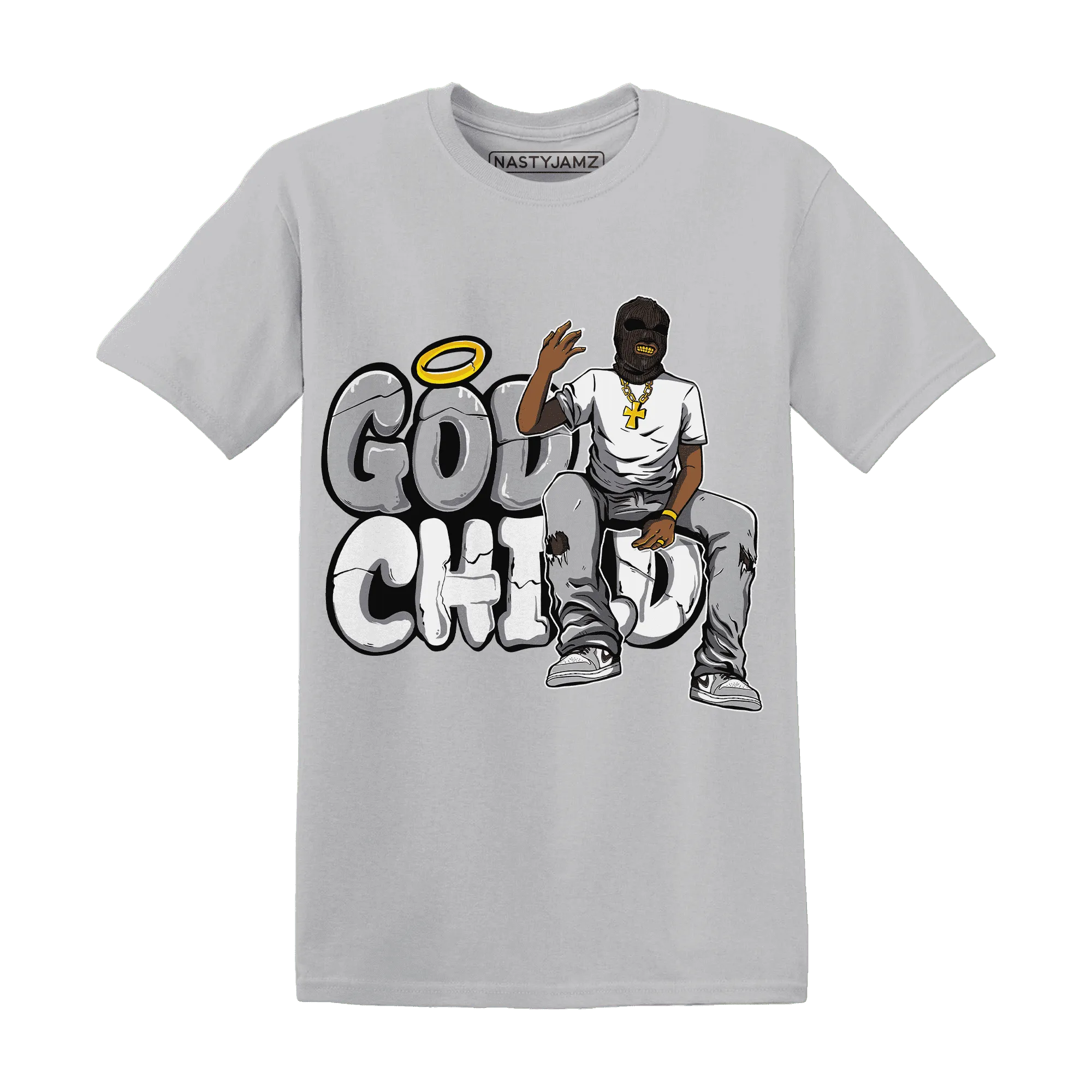 Wolf-Grey-1s-T-Shirt-Match-God-Child