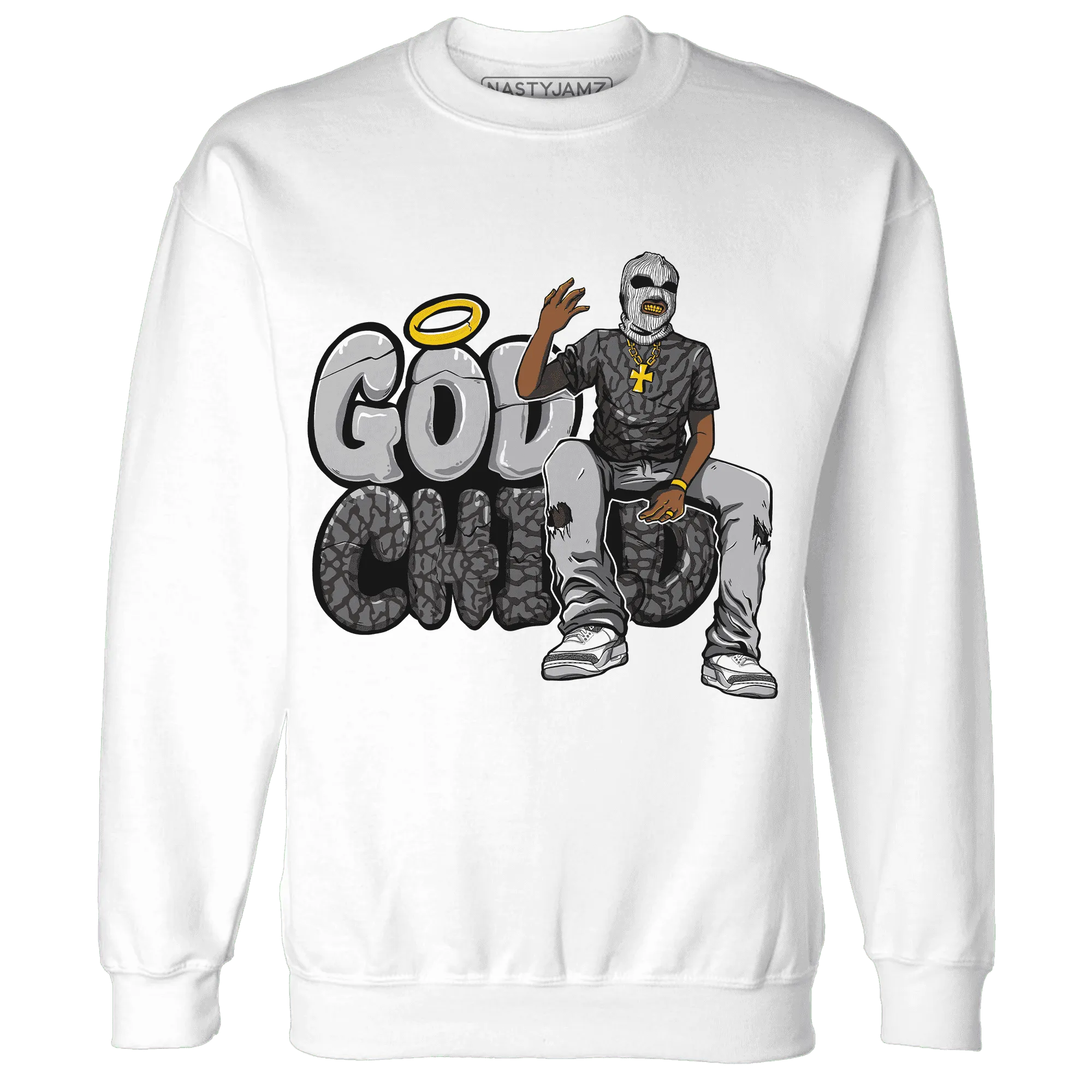 Cement-Grey-3s-Sweatshirt-Match-God-Child