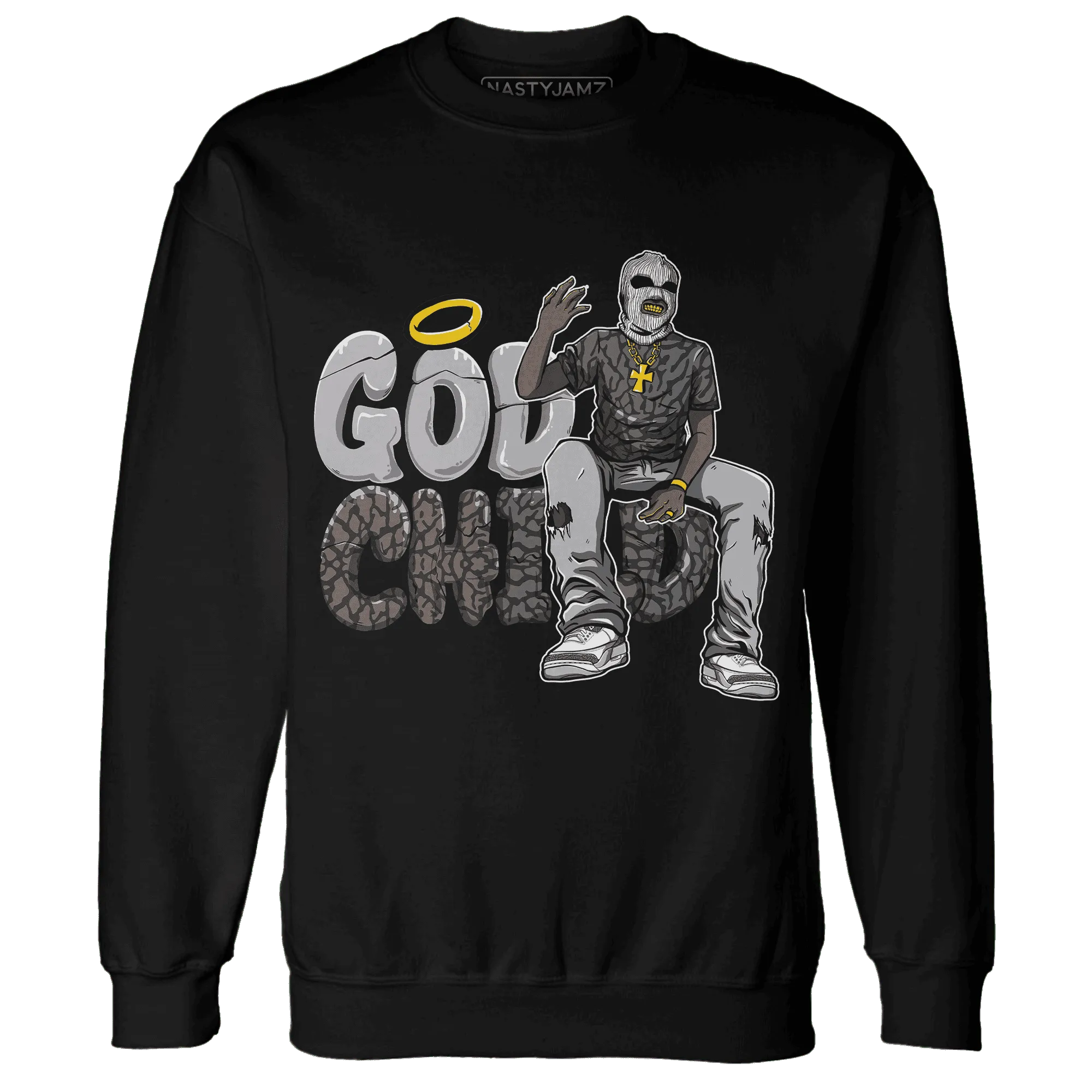 Cement-Grey-3s-Sweatshirt-Match-God-Child