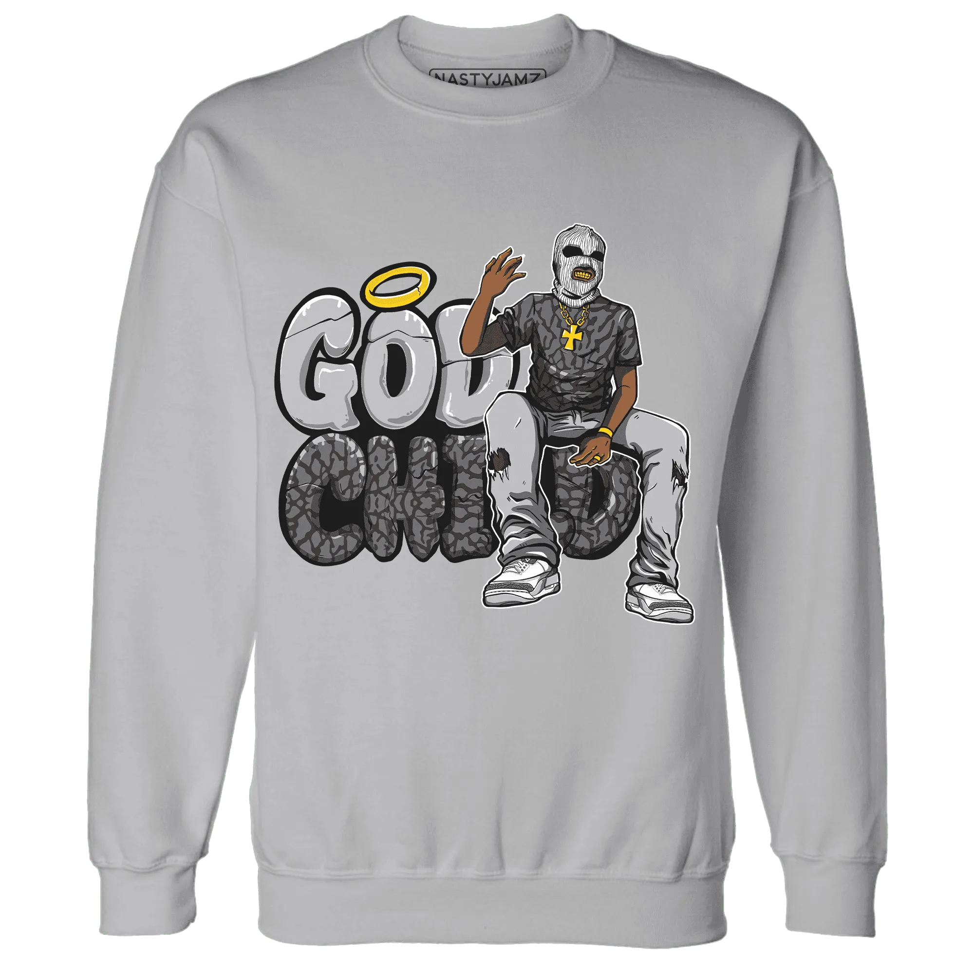 Cement-Grey-3s-Sweatshirt-Match-God-Child