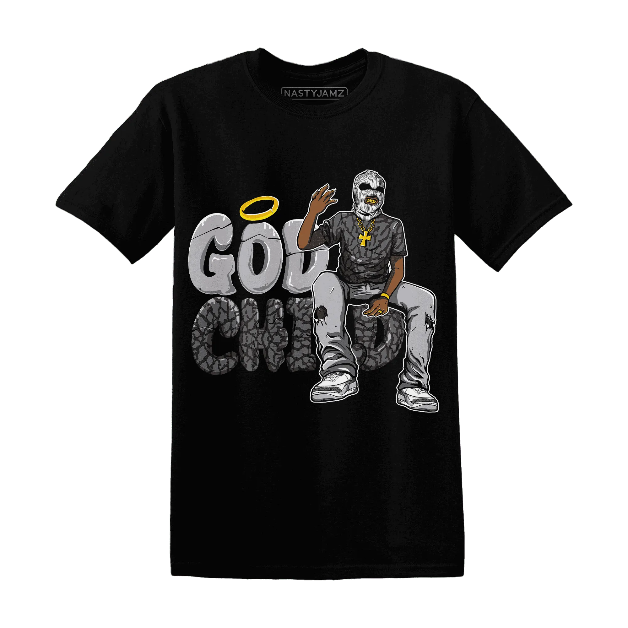 Cement-Grey-3s-T-Shirt-Match-God-Child