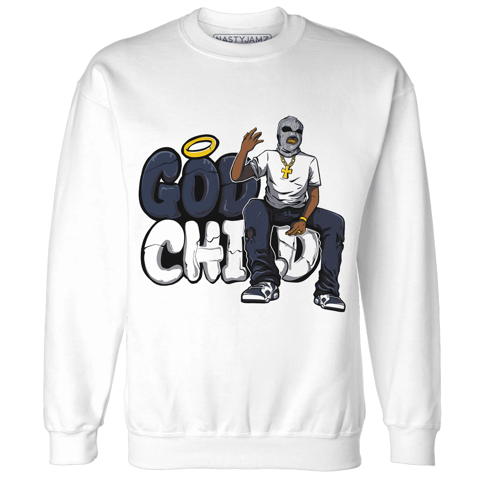 White-Navy-6s-Sweatshirt-Match-God-Child