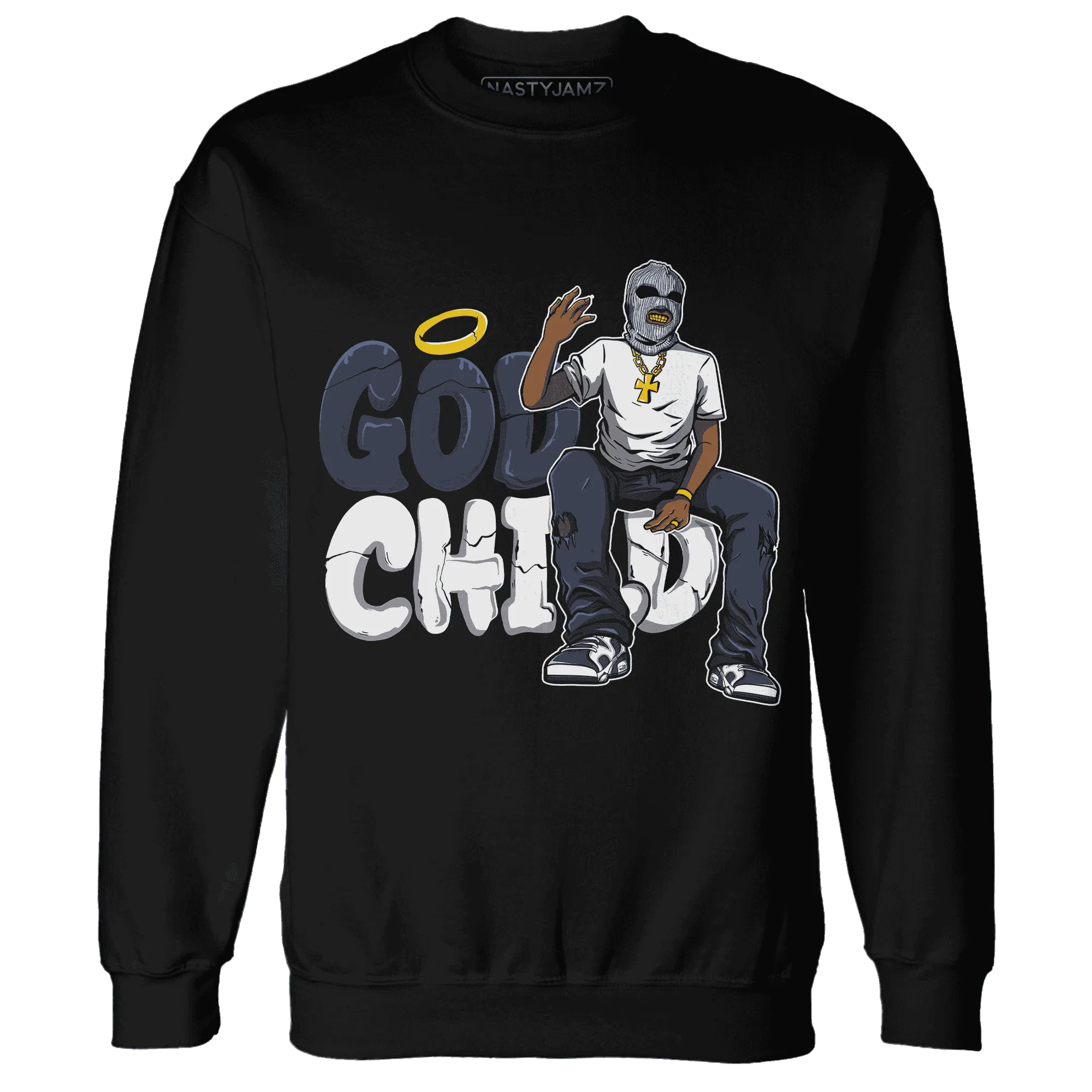 White-Navy-6s-Sweatshirt-Match-God-Child