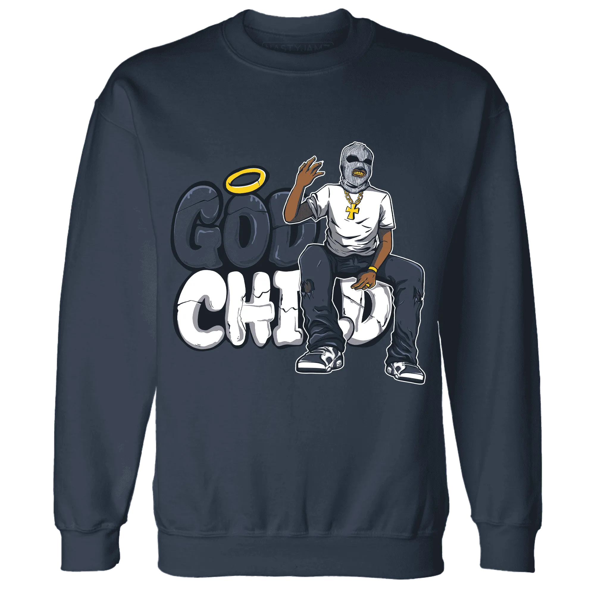 White-Navy-6s-Sweatshirt-Match-God-Child