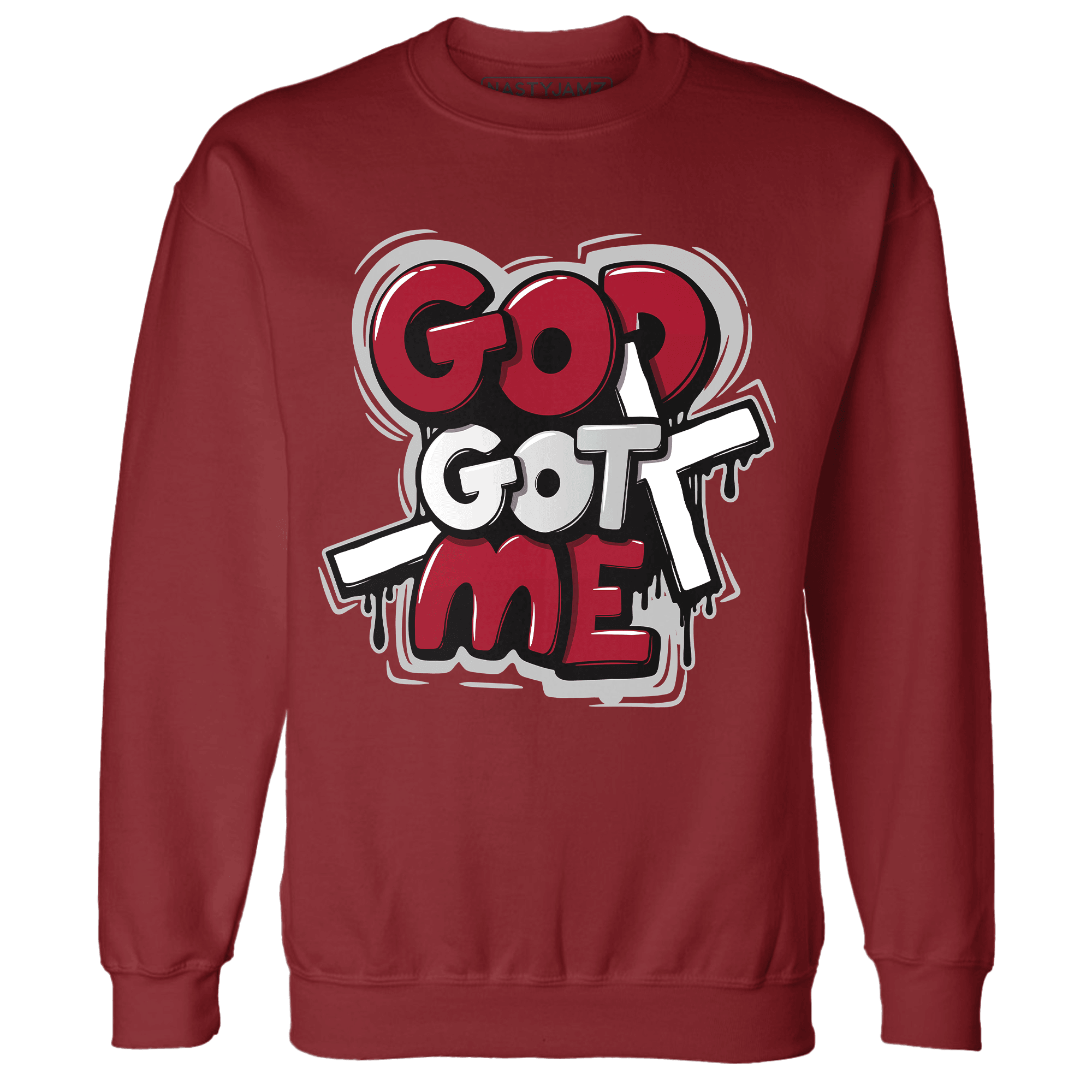 Retro Red Taxi 12s Sweatshirt Match God Got Me - NastyJamz