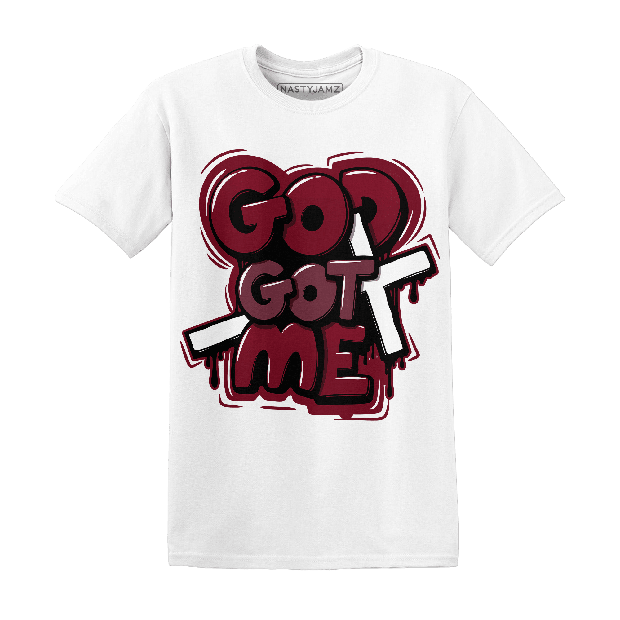 High White Team Red 1s T Shirt God Got Me - NastyJamz
