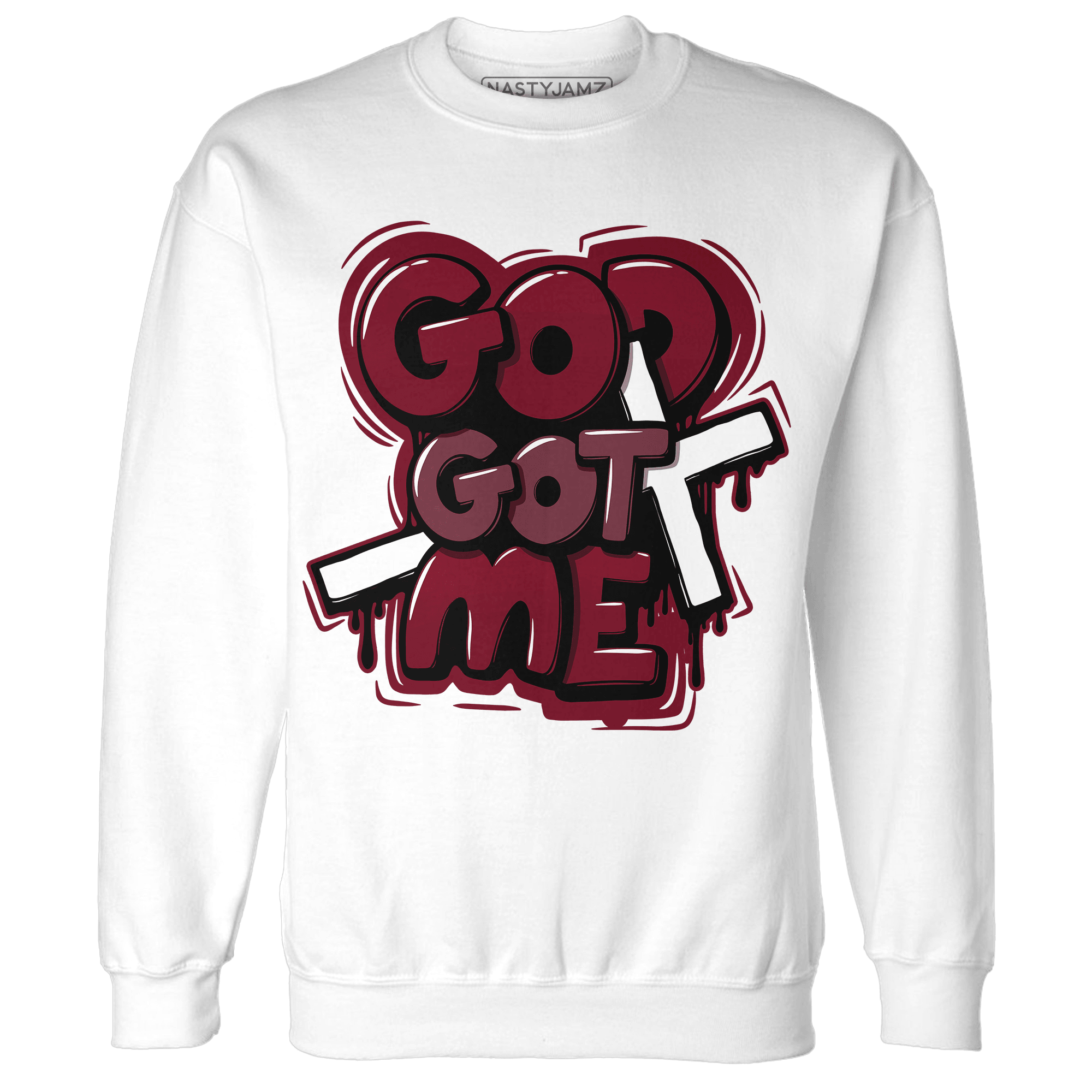 High White Team Red 1s Sweatshirt Match God Got Me - NastyJamz