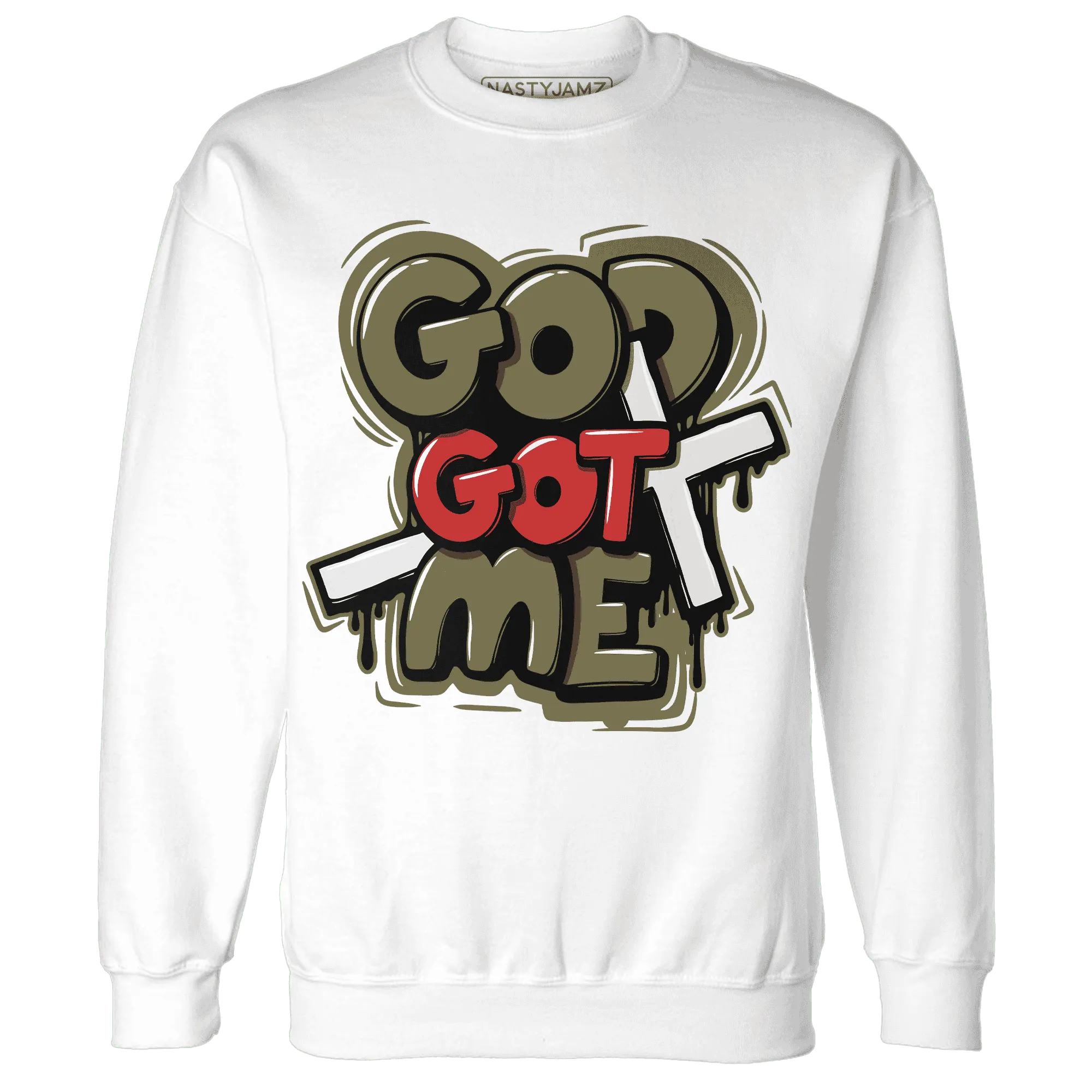 Medium-Olive-1s-NastyJamz-Sweatshirt-Match-God-Got-Me