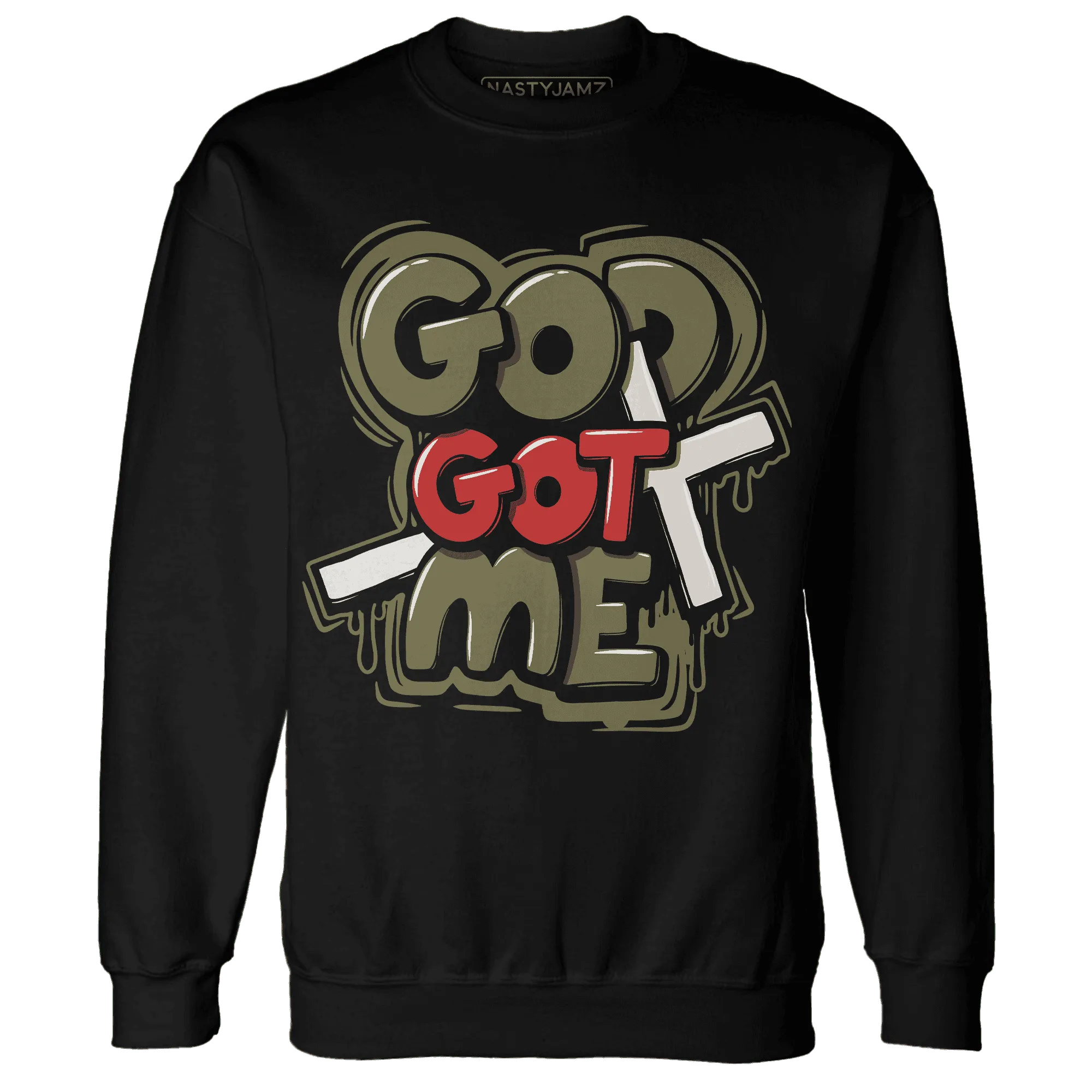 Medium-Olive-1s-NastyJamz-Sweatshirt-Match-God-Got-Me