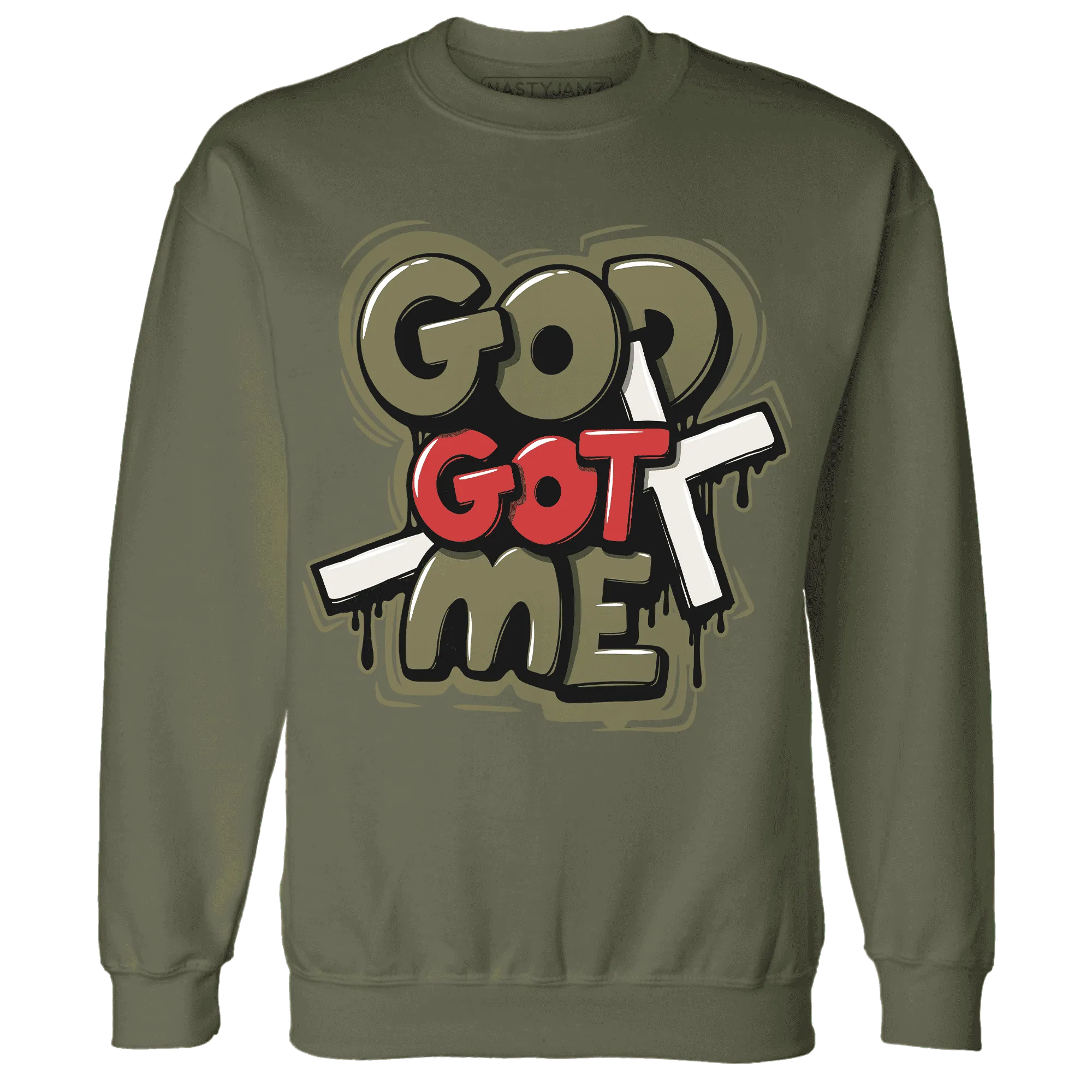 Medium-Olive-1s-NastyJamz-Sweatshirt-Match-God-Got-Me