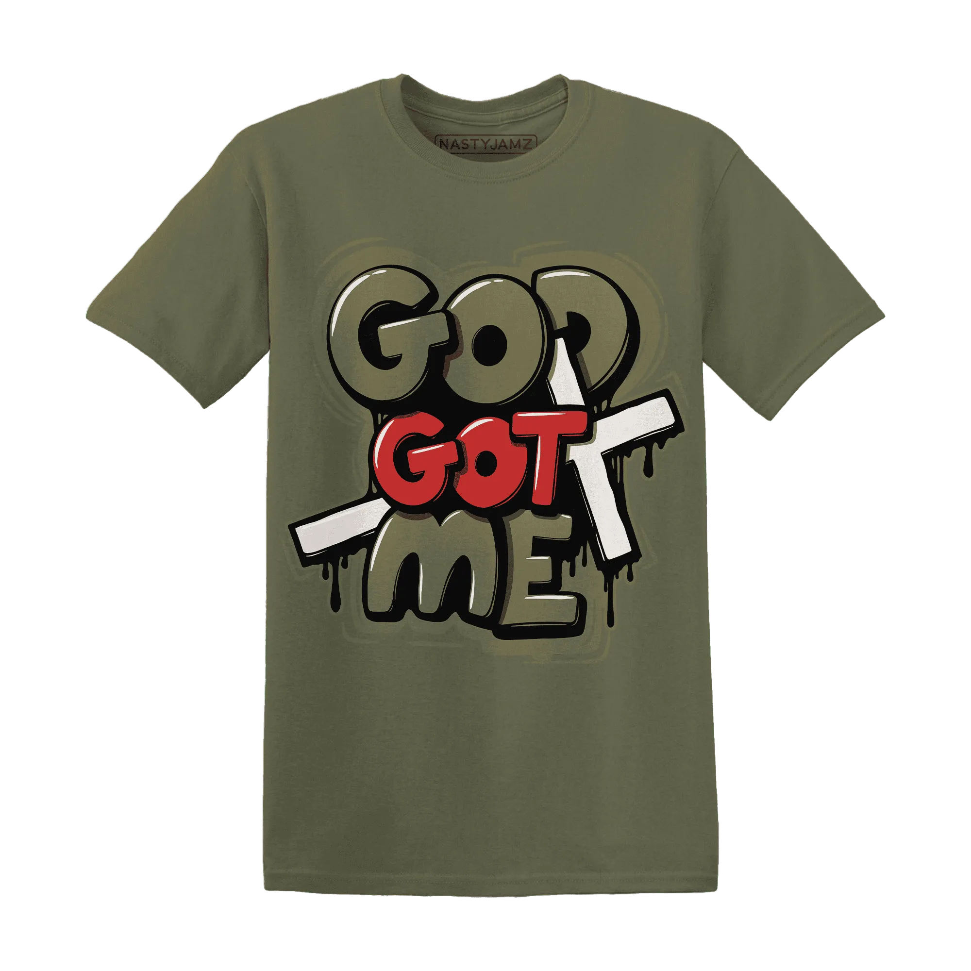 Medium-Olive-1s-NastyJamz-T-Shirt-Match-God-Got-Me