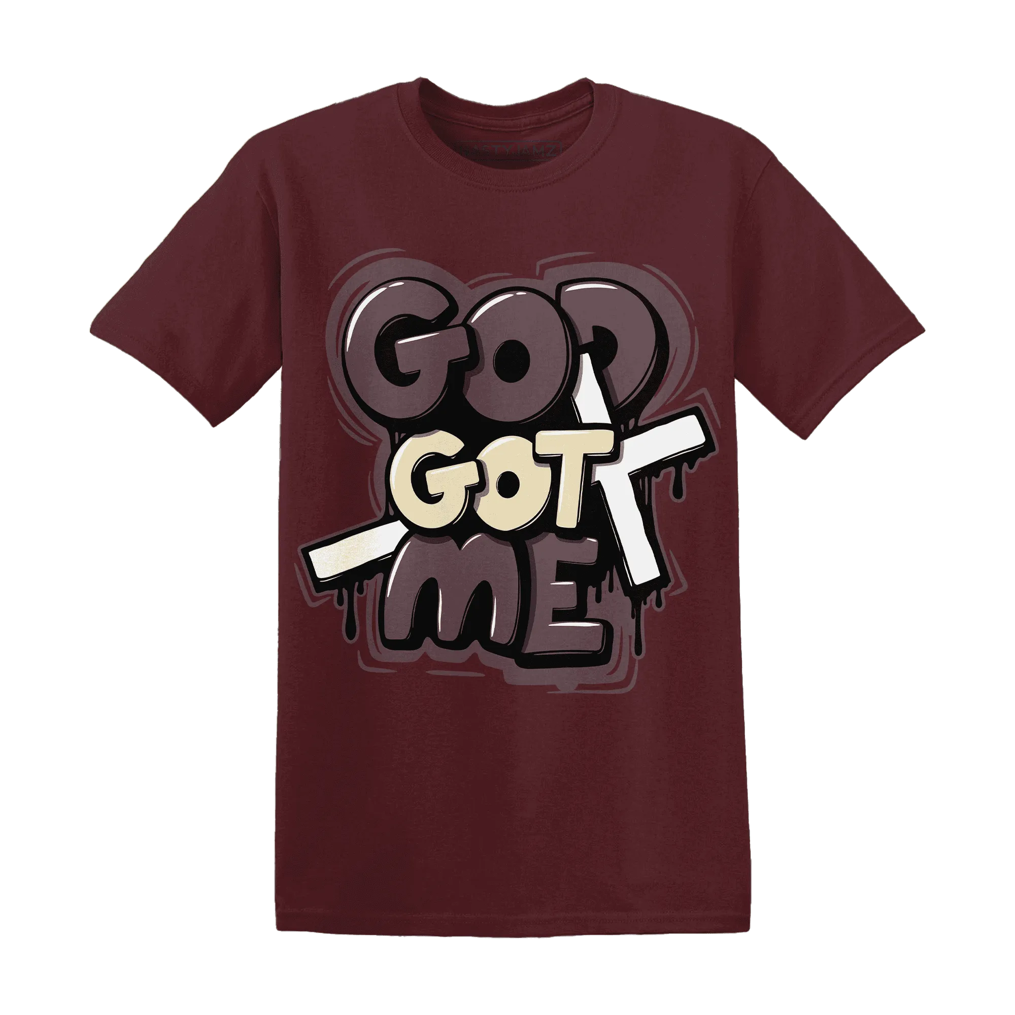 Burgundy-Crush-3s-NastyJamz-T-Shirt-Match-God-Got-Me