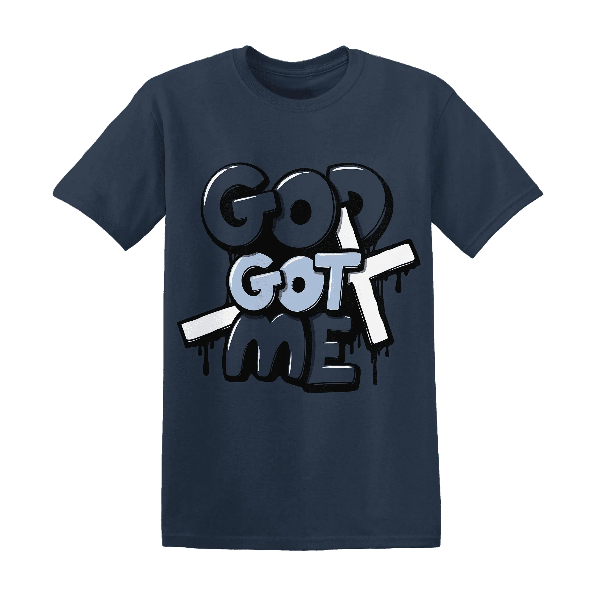 White-Navy-6s-T-Shirt-Match-God-Got-Me