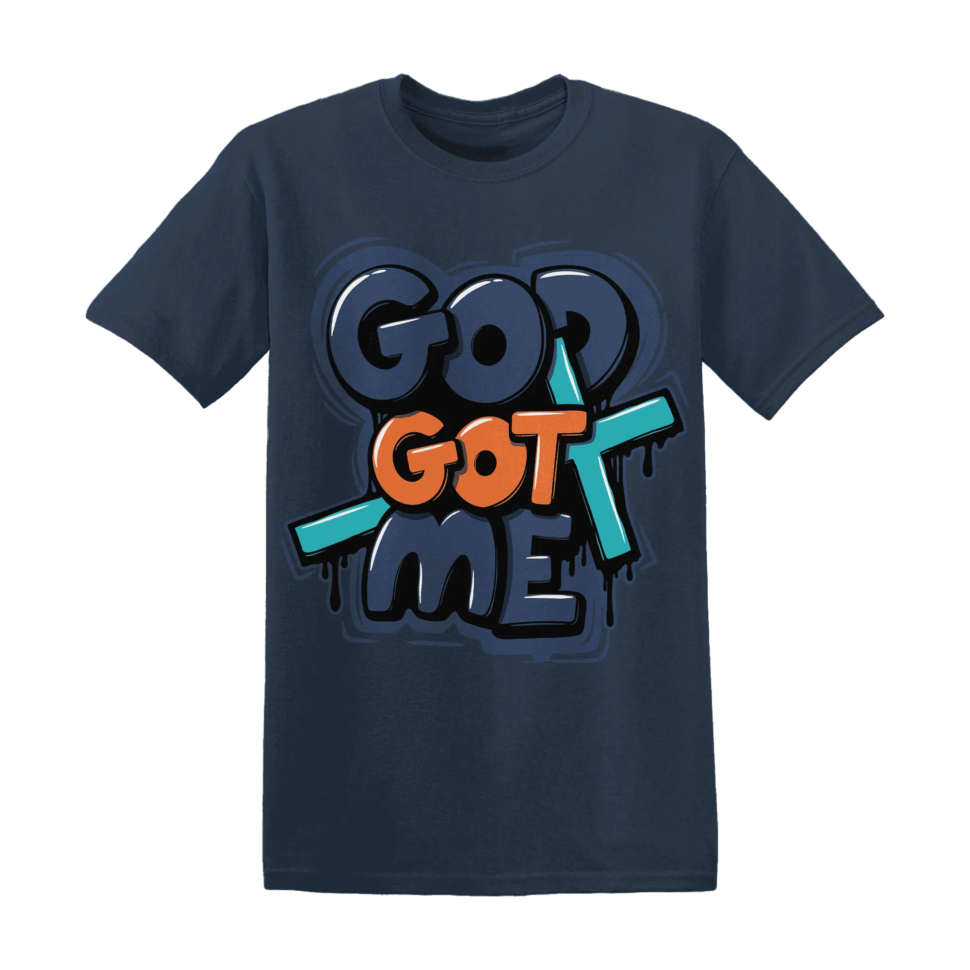 AM-Plus-Drift-Midnight-Navy-Total-Orange-Dusty-Cactus-NastyJamz-T-Shirt-Match-God-Got-Me