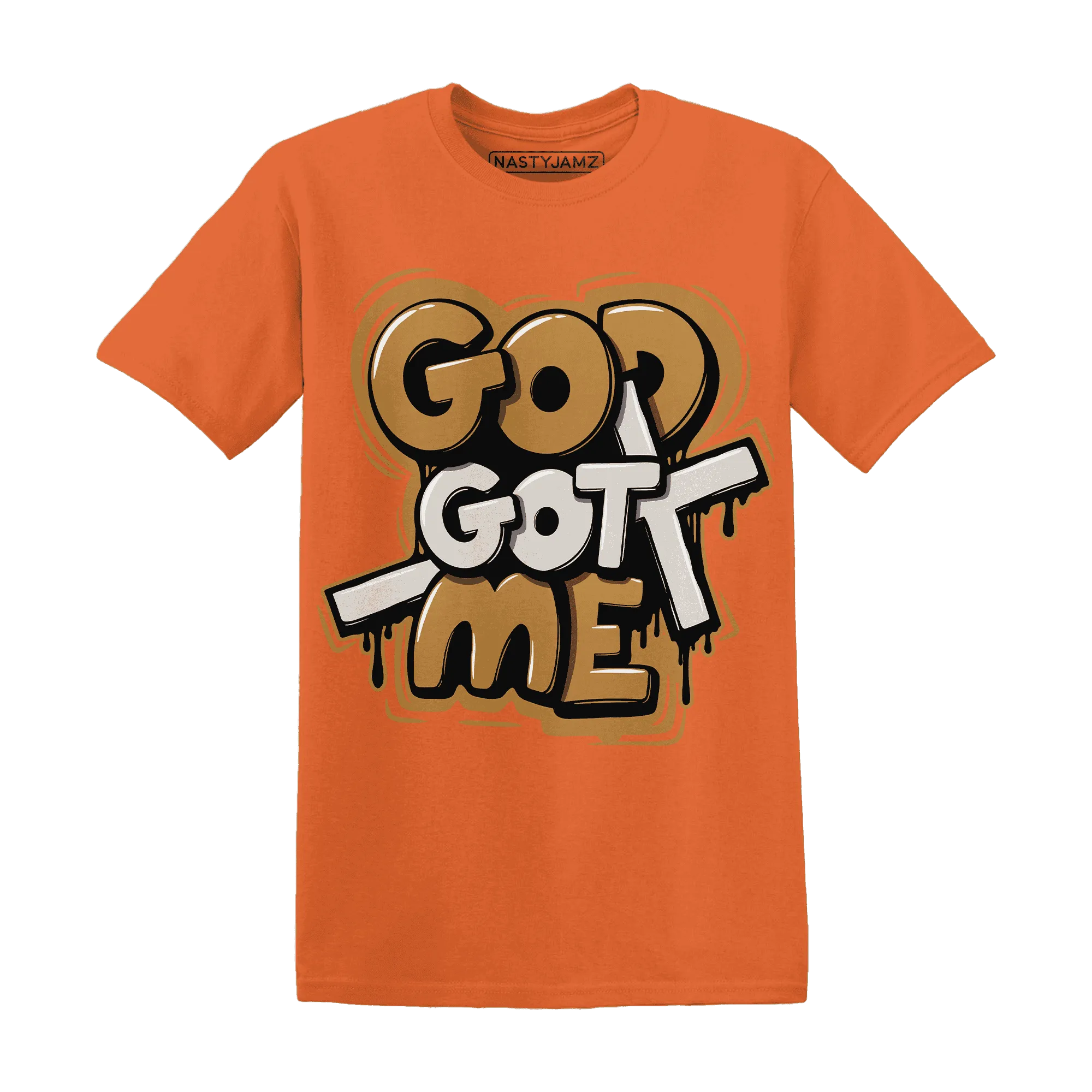 Dunk-Low-Retro-Wheat-Orange-T-Shirt-Match-God-Got-Me