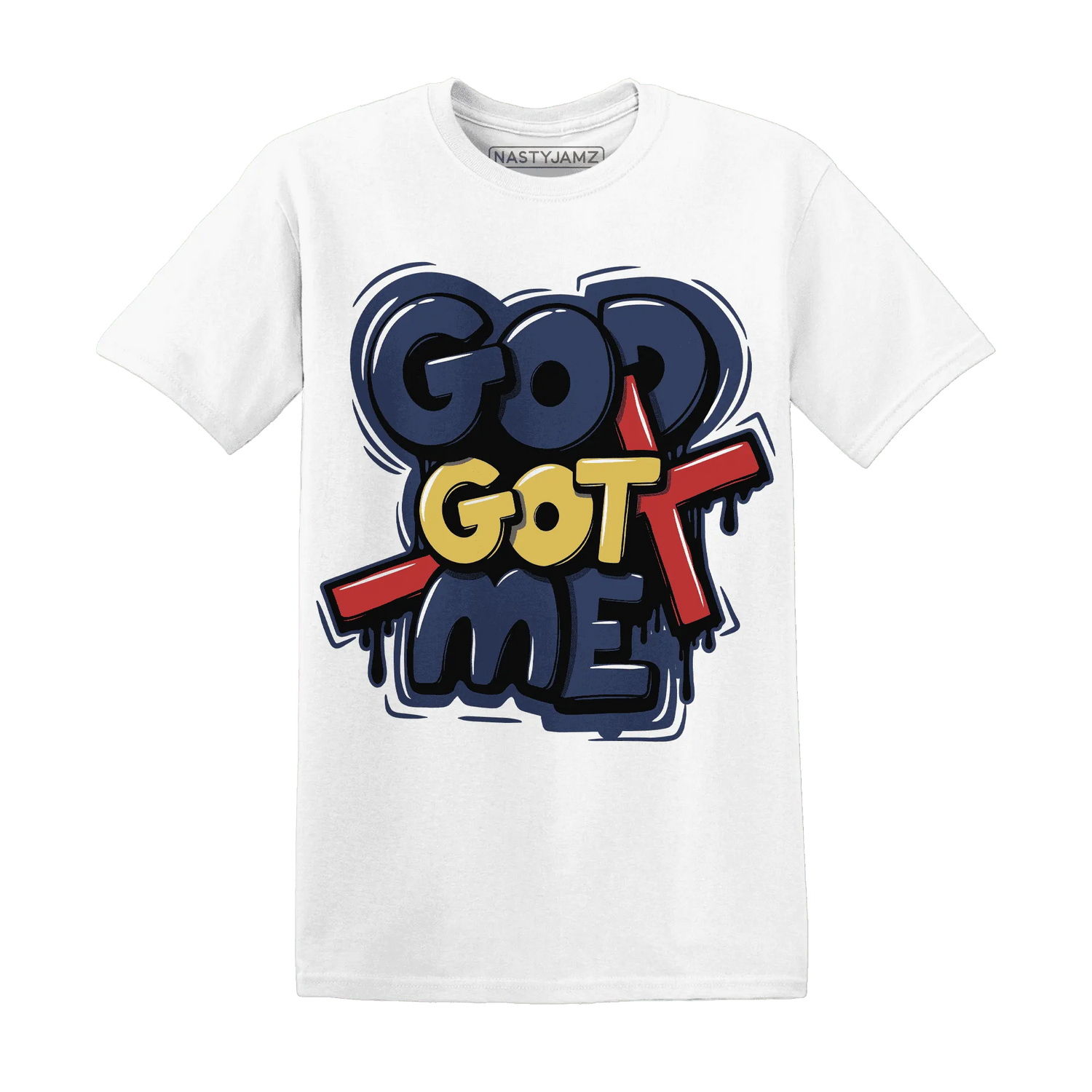 VaporMax-Air-Plus-Midnight-Navy-Gold-Black-NastyJamz-T-Shirt-Match-God-Got-Me