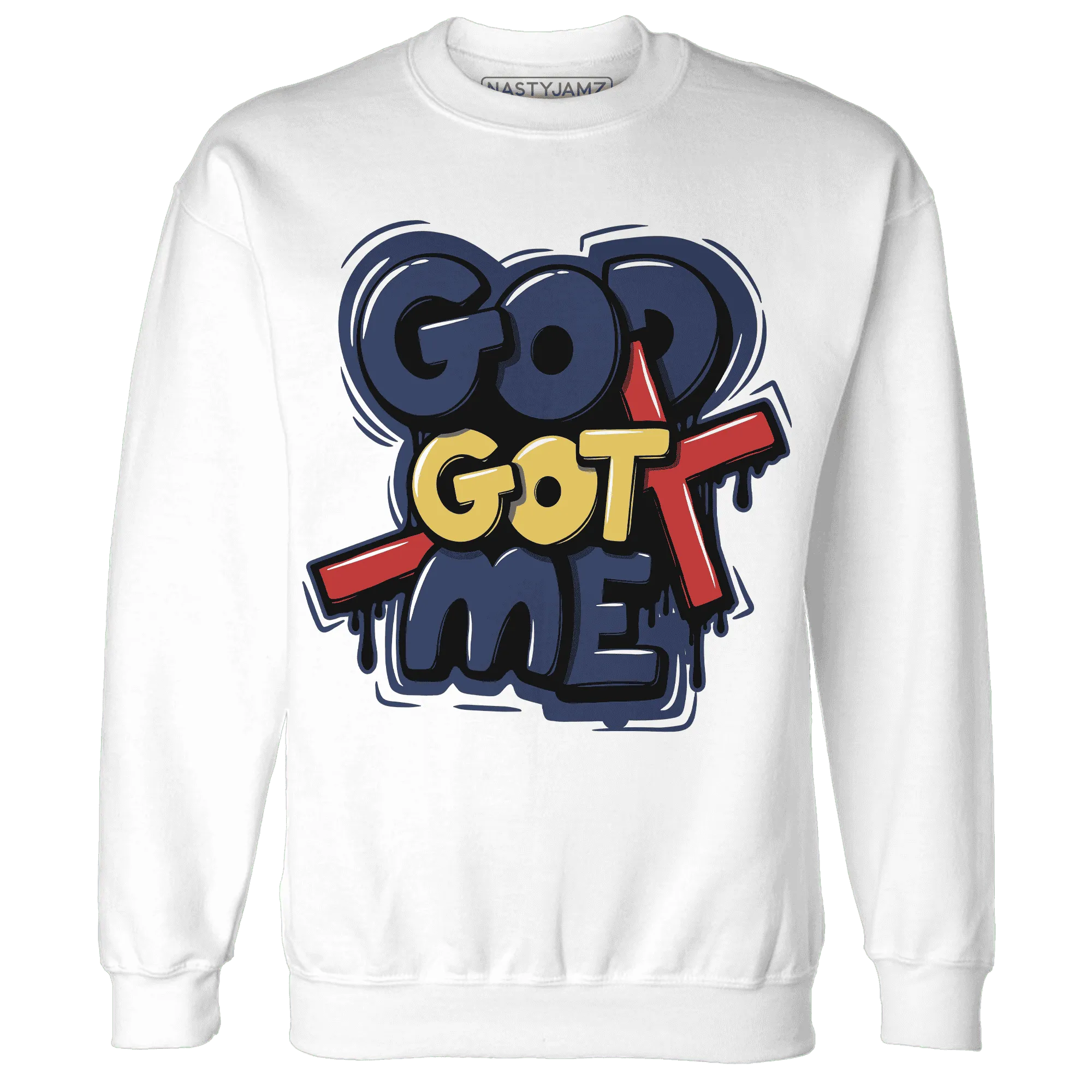 VaporMax-Air-Plus-Midnight-Navy-Gold-Black-NastyJamz-Sweatshirt-Match-God-Got-Me