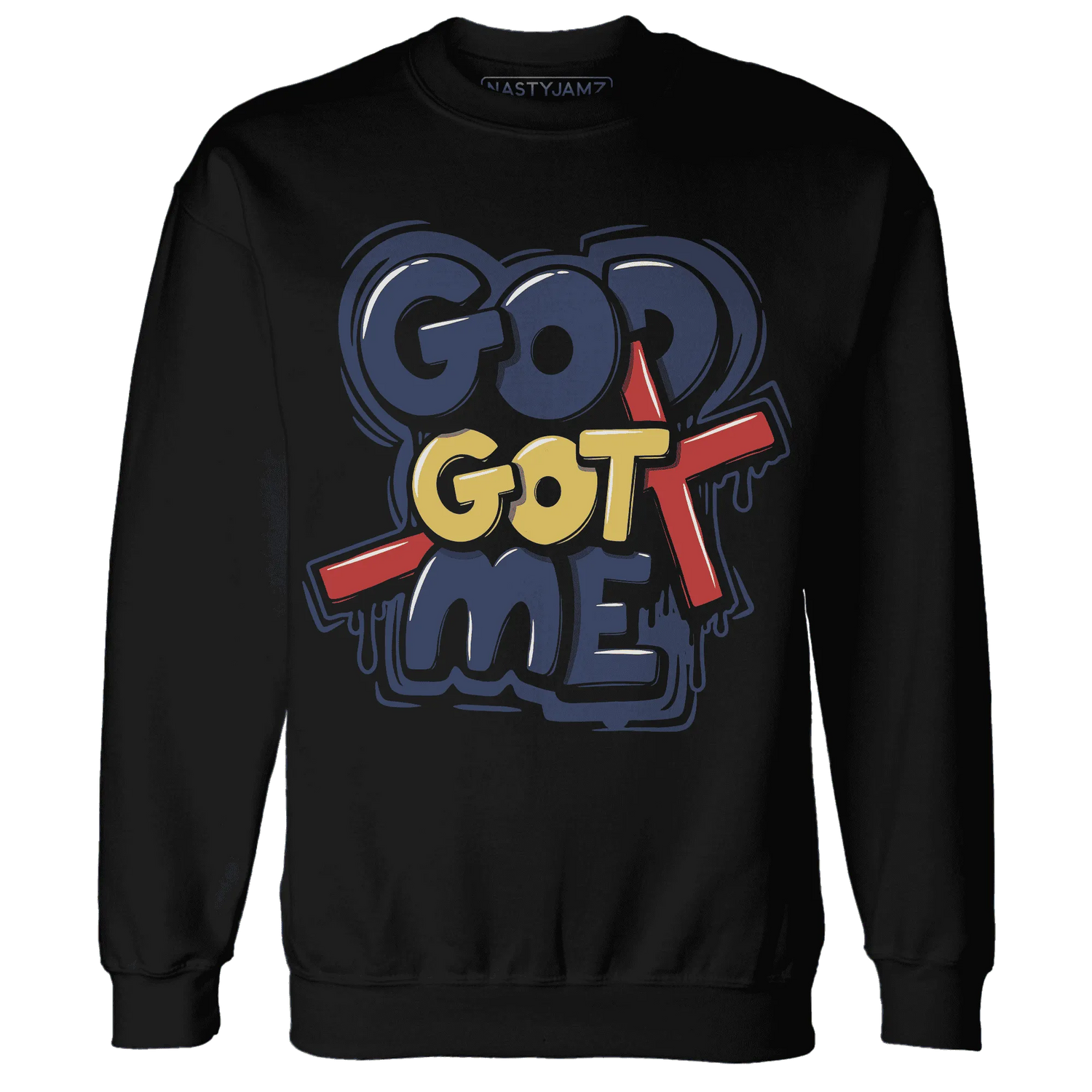 VaporMax-Air-Plus-Midnight-Navy-Gold-Black-NastyJamz-Sweatshirt-Match-God-Got-Me