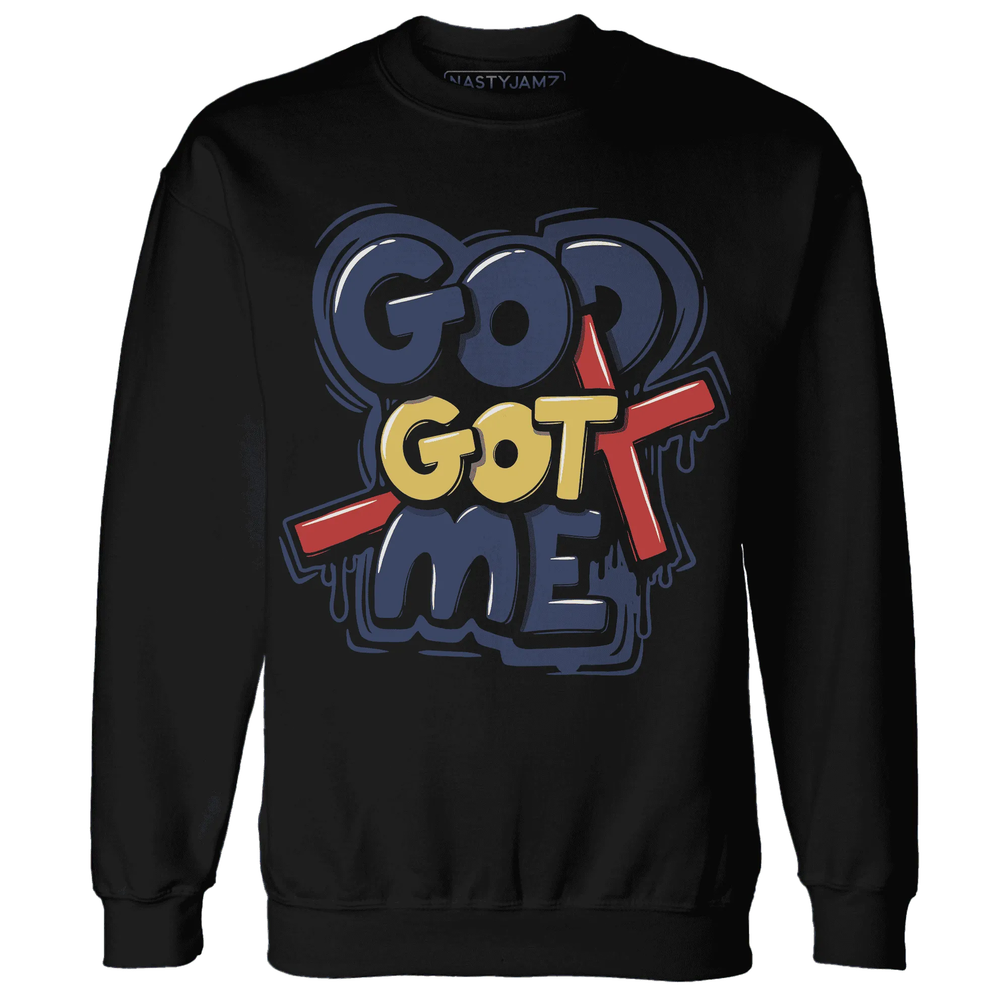 VaporMax-Air-Plus-Midnight-Navy-Gold-Black-NastyJamz-Sweatshirt-Match-God-Got-Me