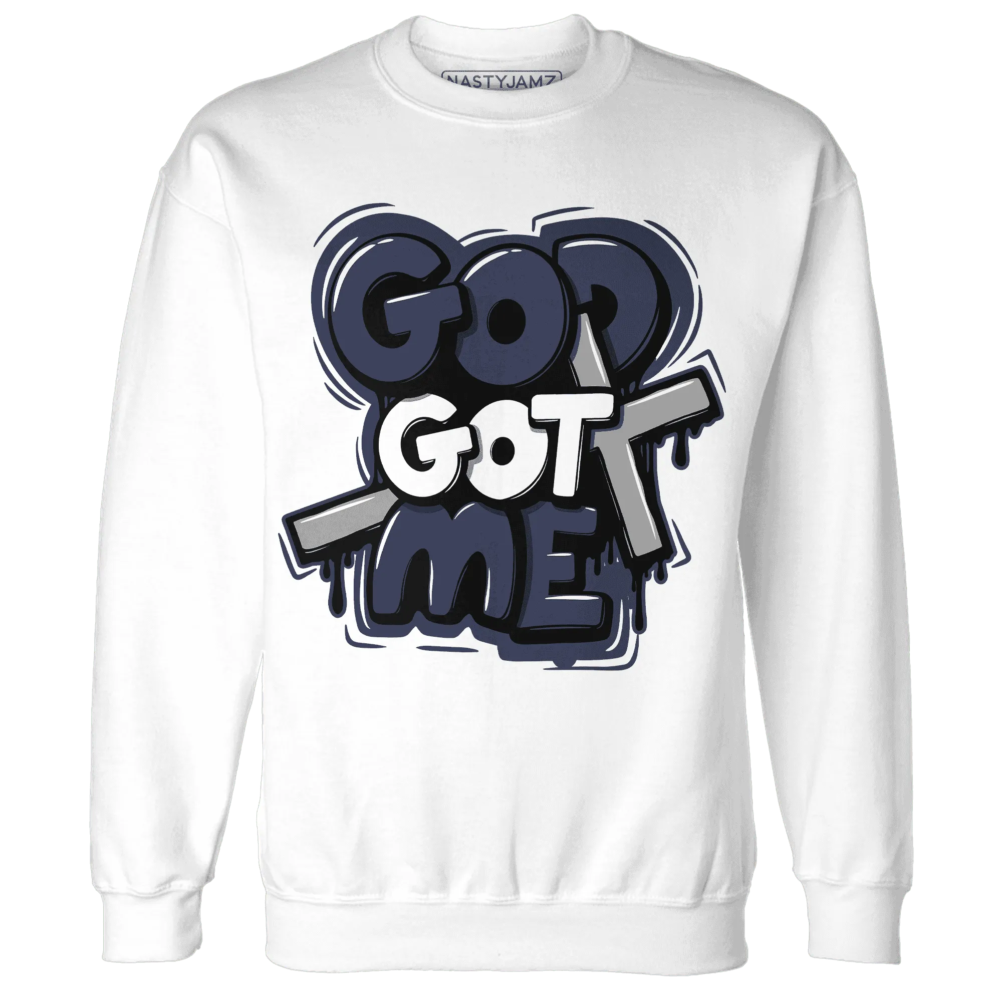 VaporMax-Plus-Midnight-Navy-White-Metallic-Silver-Sweatshirt-Match-God-Got-Me