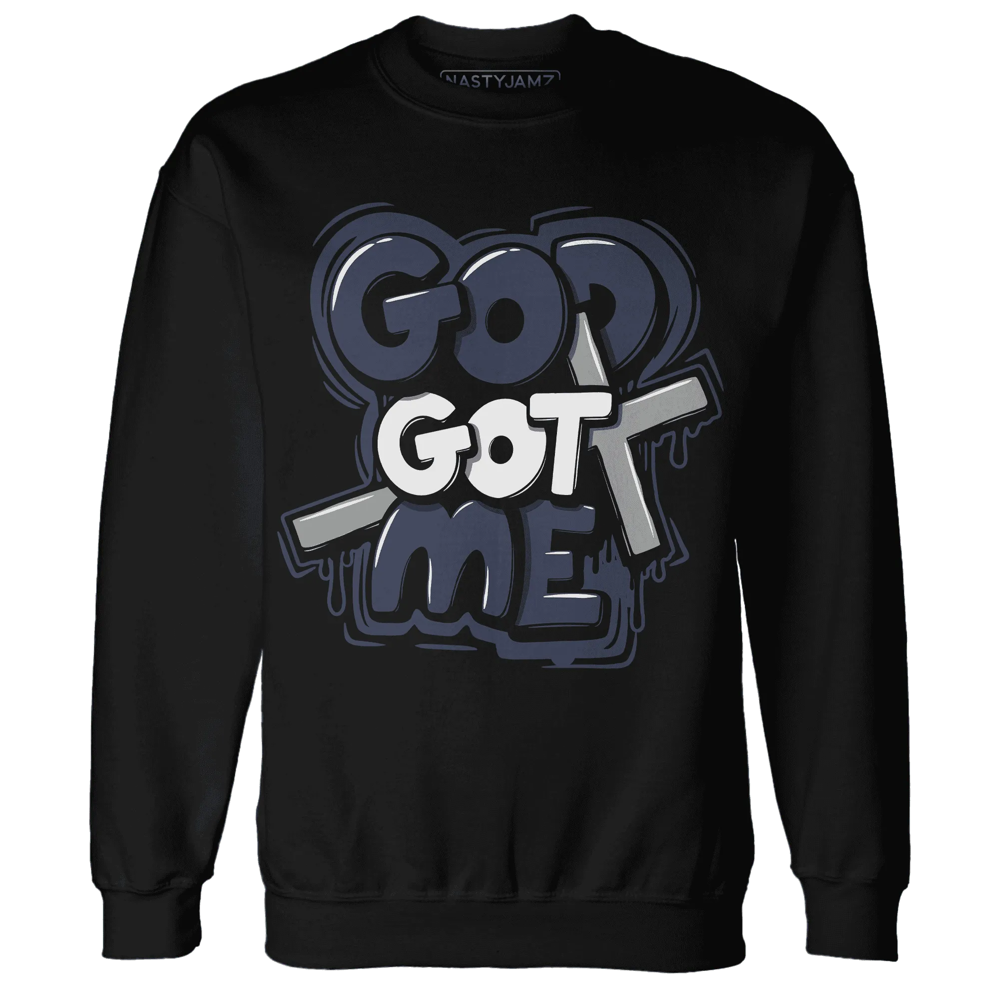 VaporMax-Plus-Midnight-Navy-White-Metallic-Silver-Sweatshirt-Match-God-Got-Me