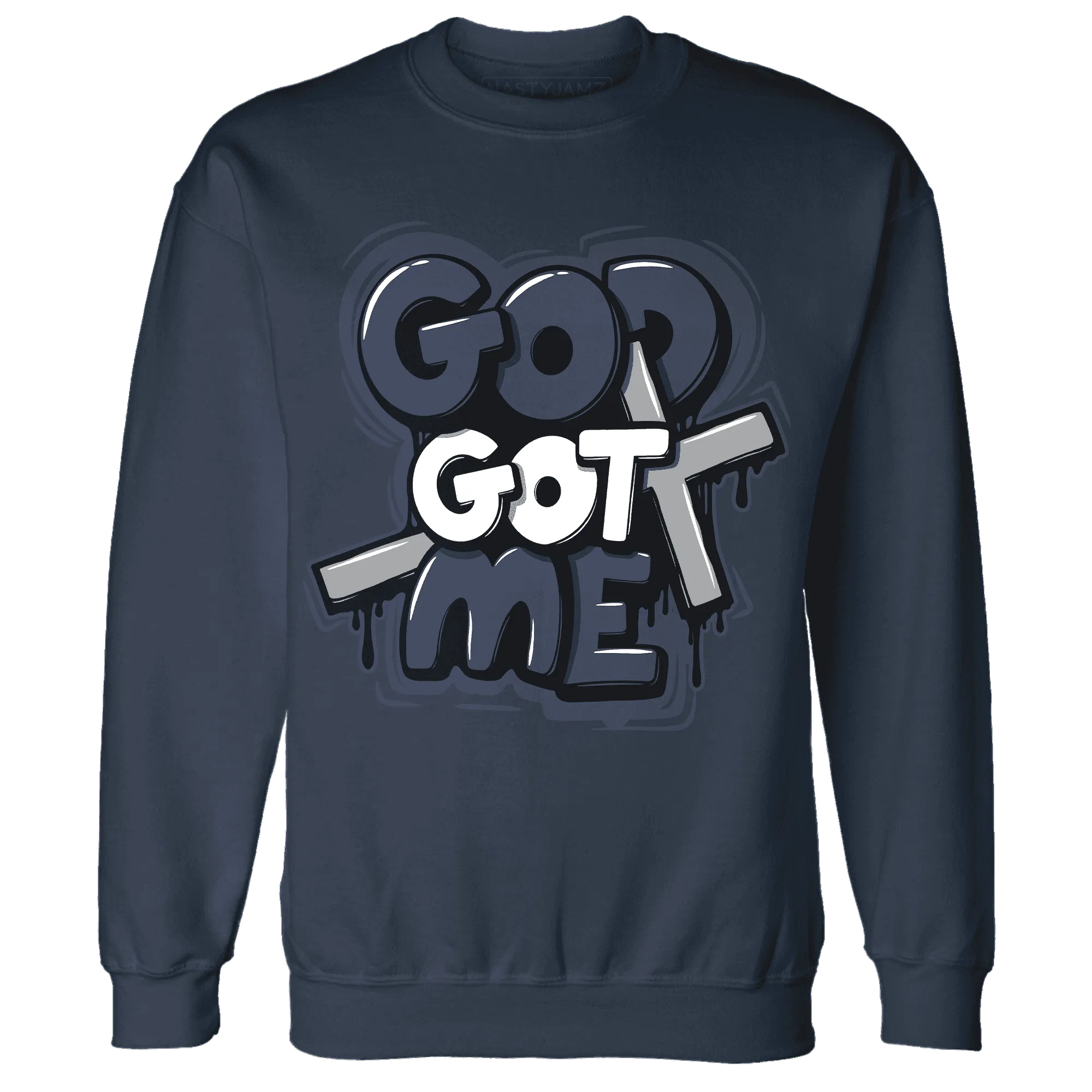 VaporMax-Plus-Midnight-Navy-White-Metallic-Silver-Sweatshirt-Match-God-Got-Me