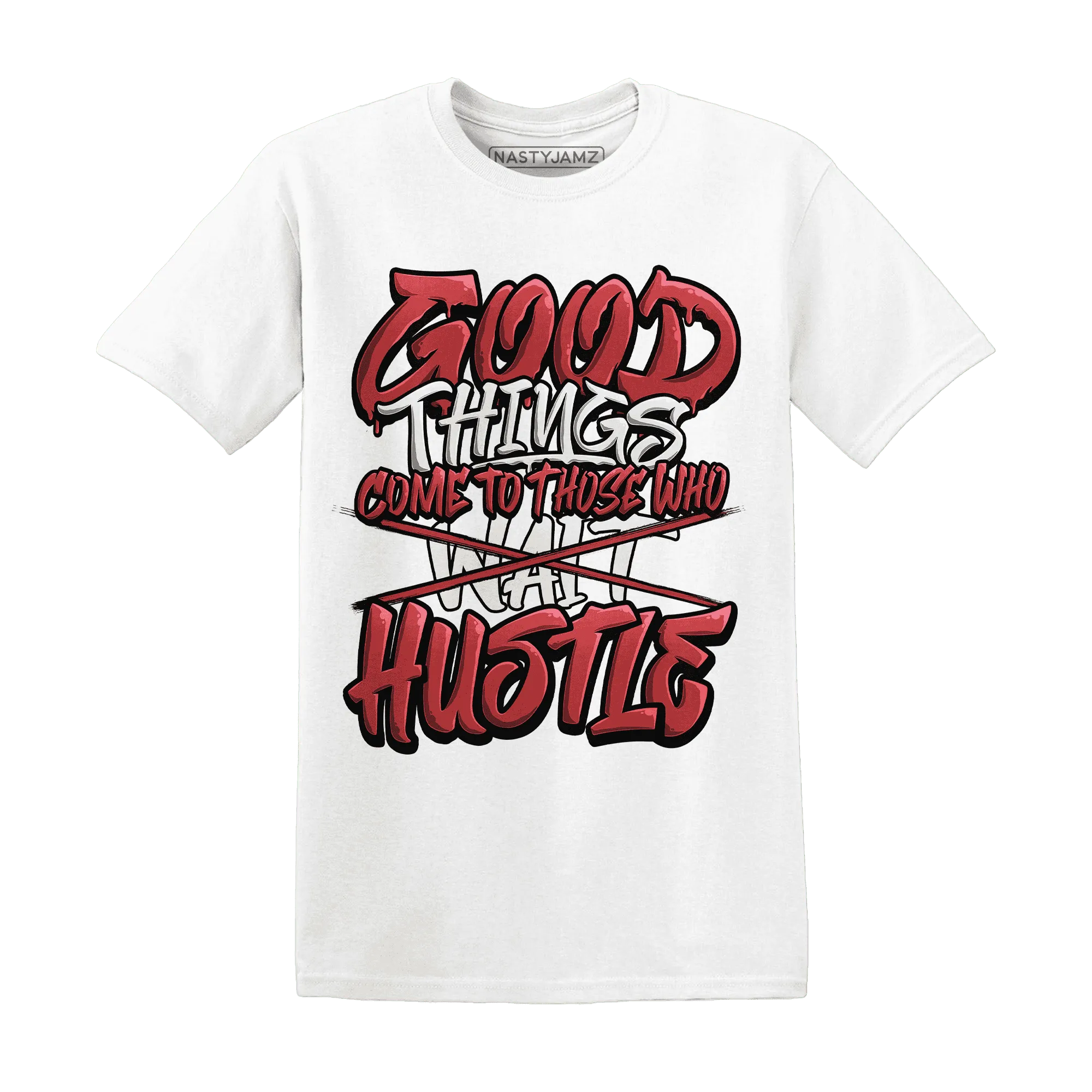 Black-Toe-Reimagined-Red-White-1s-NastyJamz-T-Shirt-Match-Good-Things