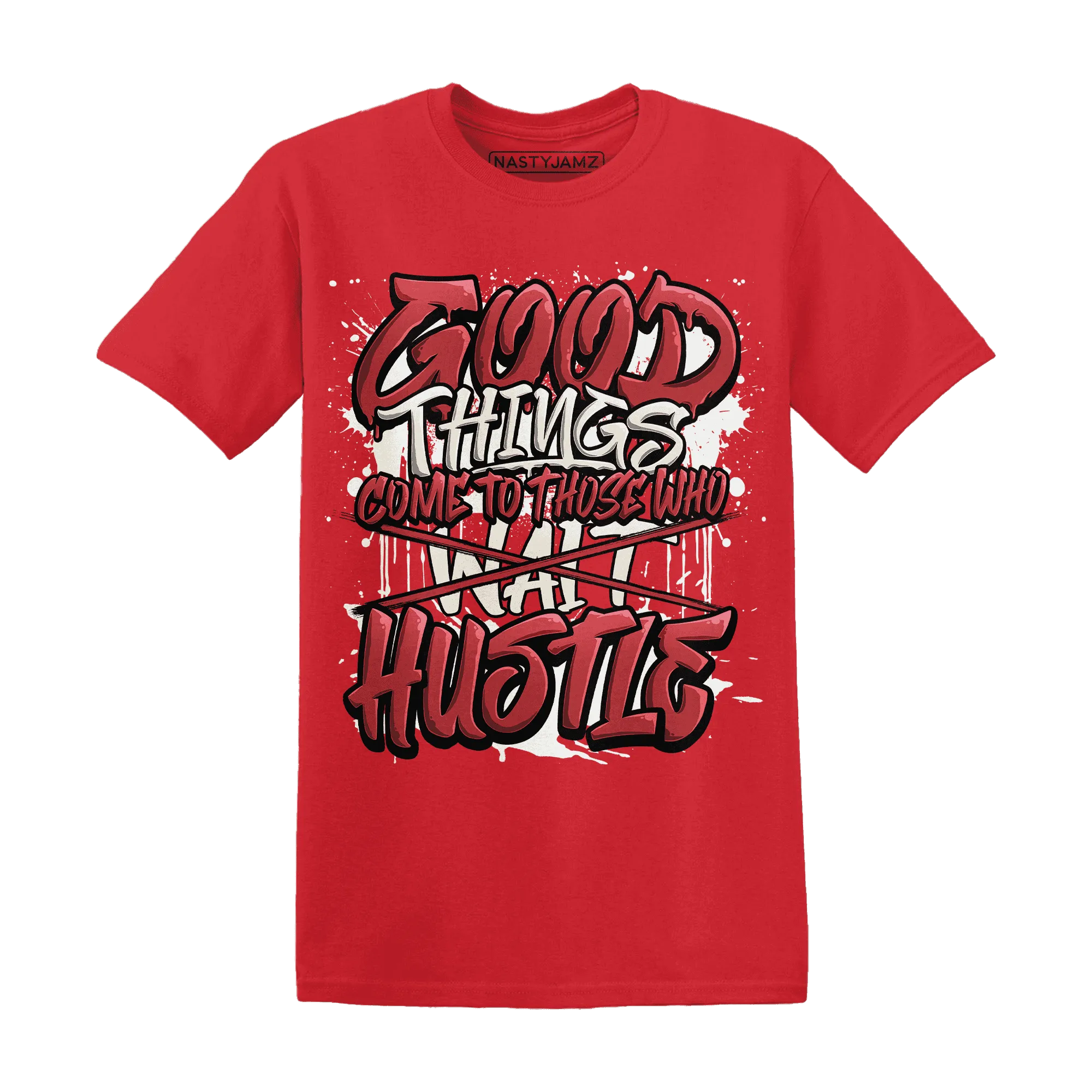 Black-Toe-Reimagined-Red-White-1s-NastyJamz-T-Shirt-Match-Good-Things