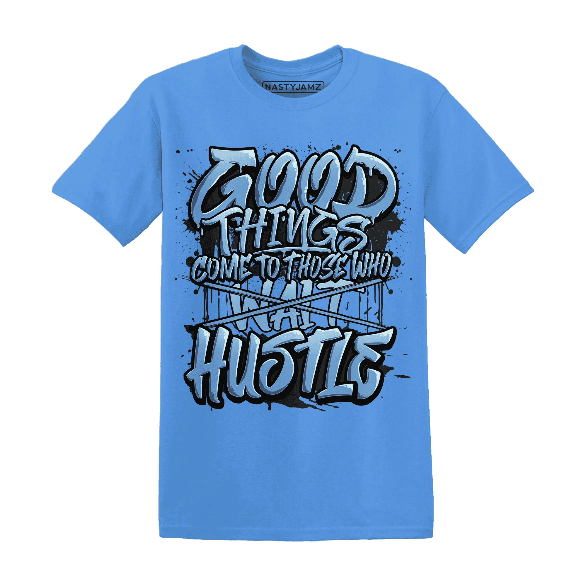 NastyJamz-AM-Plus-Black-Univercitii-Blue-T-Shirt-Match-Good-Things